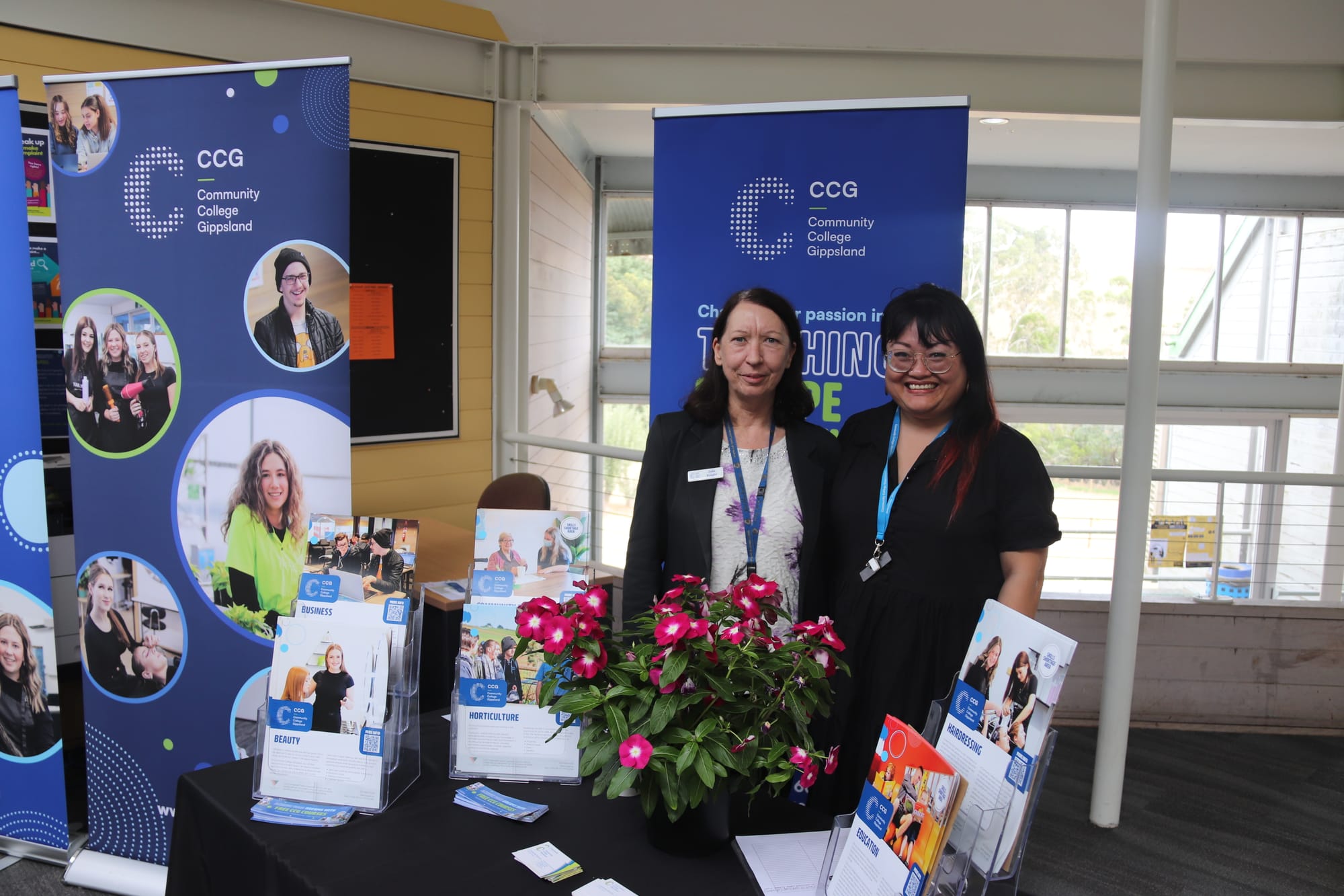 CCG training administration officer Julie Knight with business development manager Den Lim