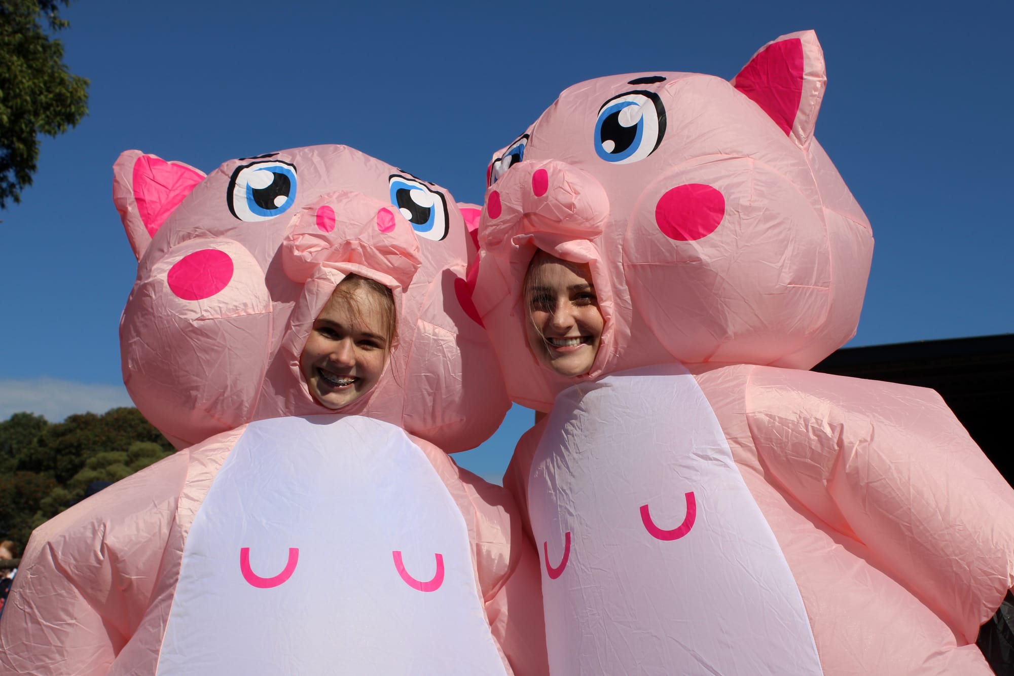Year 12 students Olivia Nardino and Alannah Rogalsky bringing a fun vibe to the event.