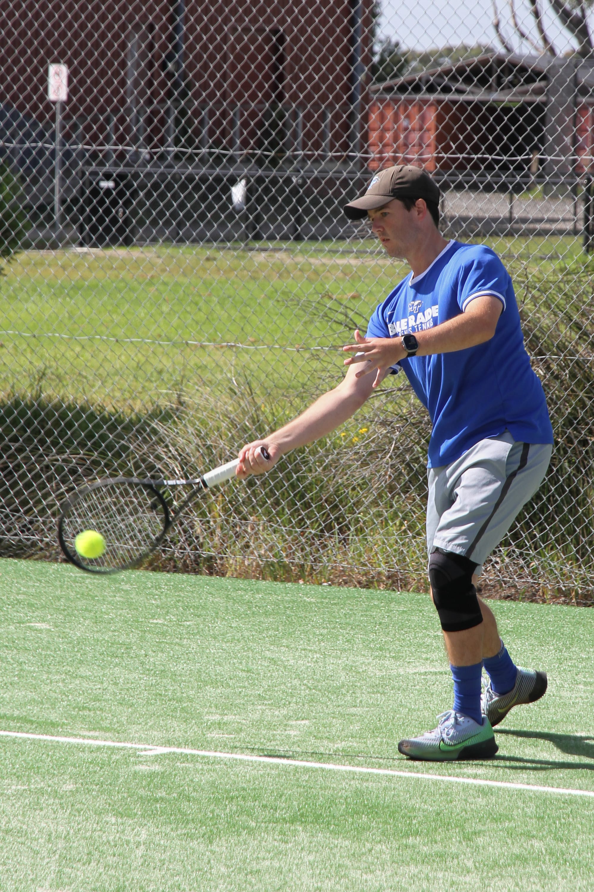 Tournament runner-up Daniel Storman hits a forehand. Photograph by AMANDA EMARY.