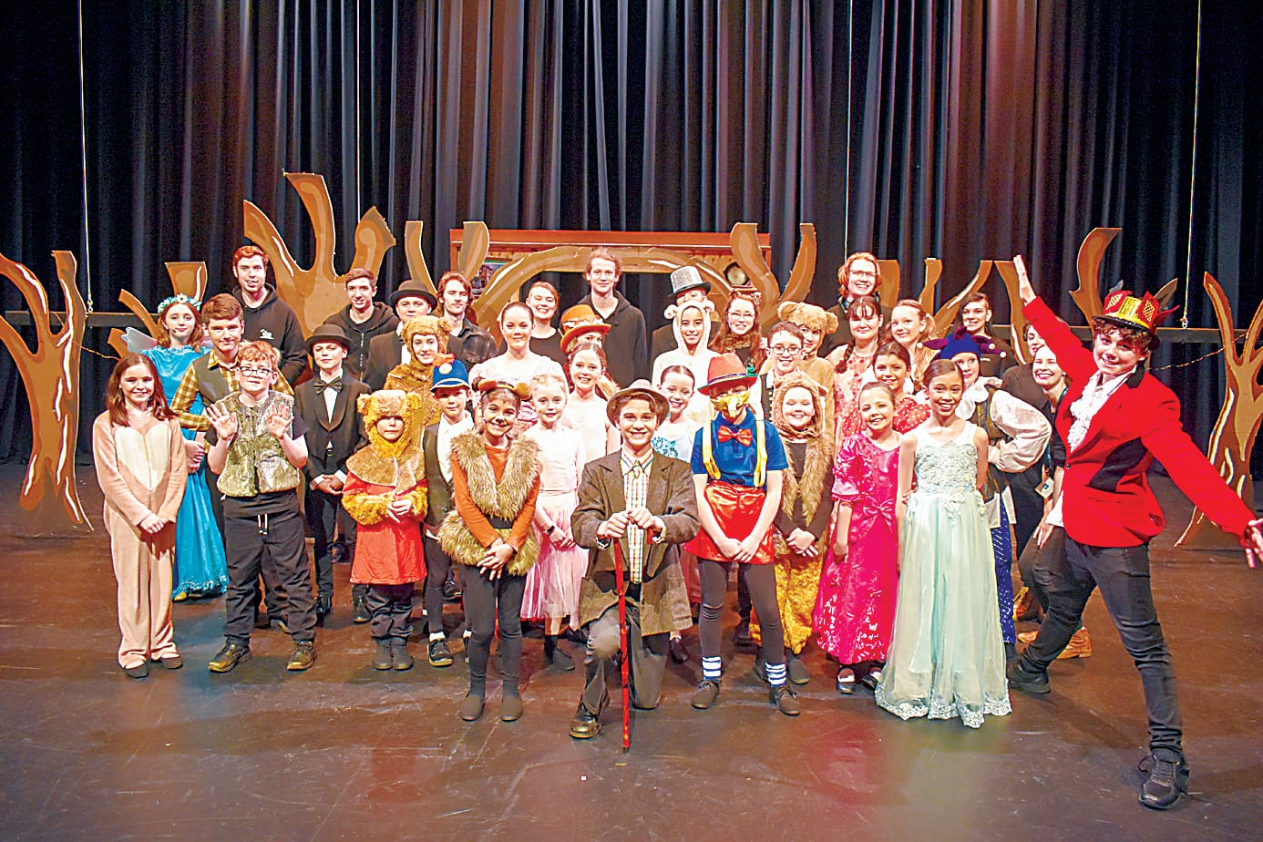 The cast, crew and production team of Warragul Youth Theatre's Pinocchio.
