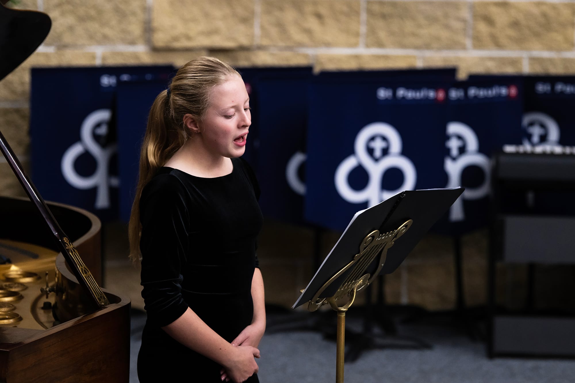 Year six student Edie May Trent performs Homeward Bound (Keen arr. Althouse).