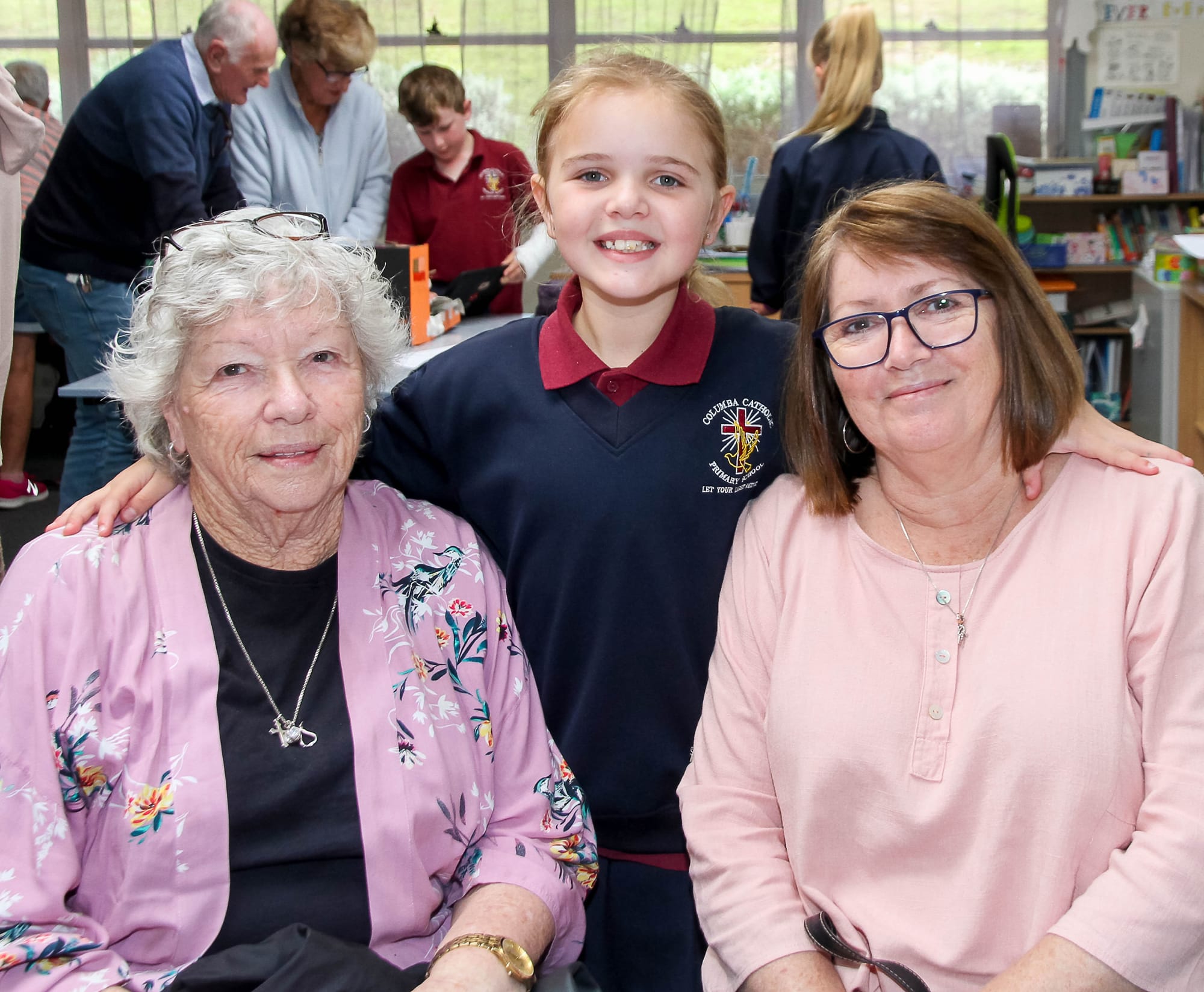 Eloise Preistly from grade 3 shares her day with her Grandmother Vallerie Knight (left) and her Nanna Karen Preistly (right)