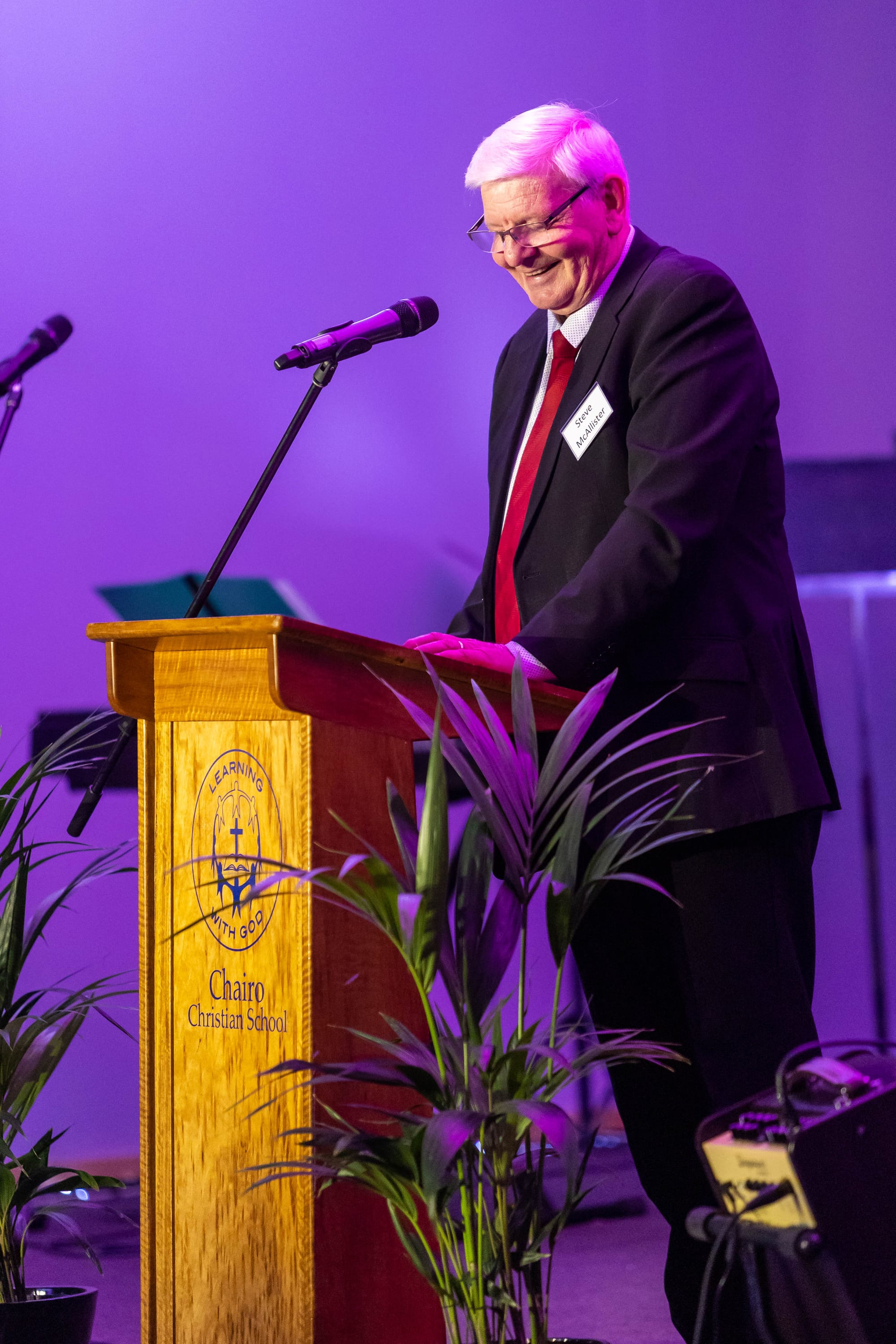 Steve McAllister was the guest speaker at Chairo's 40-year celebration dinner