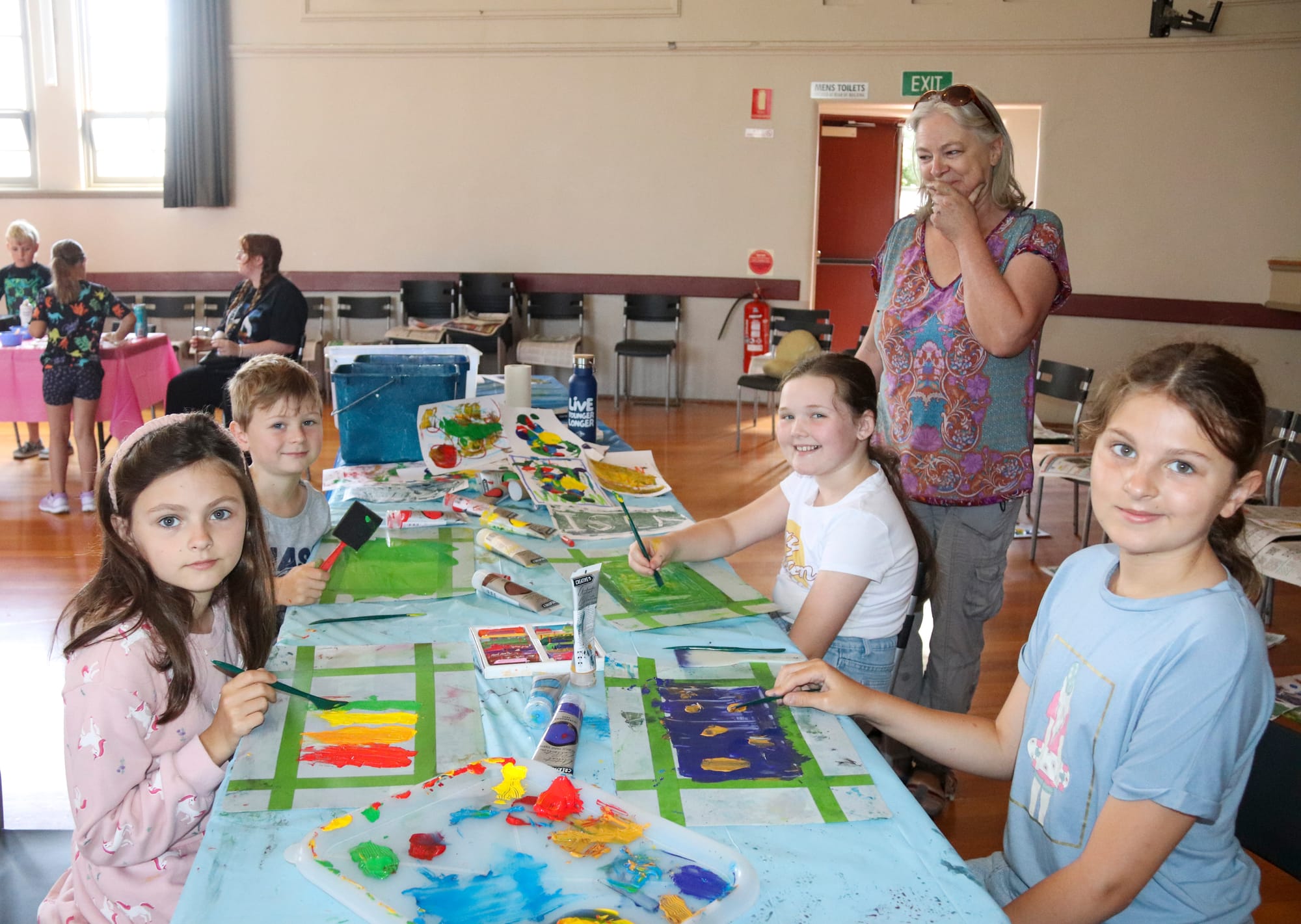 Letting their creative thoughts run wild are Reed, Acacia and Matilda Marino and Ivy Lynch.