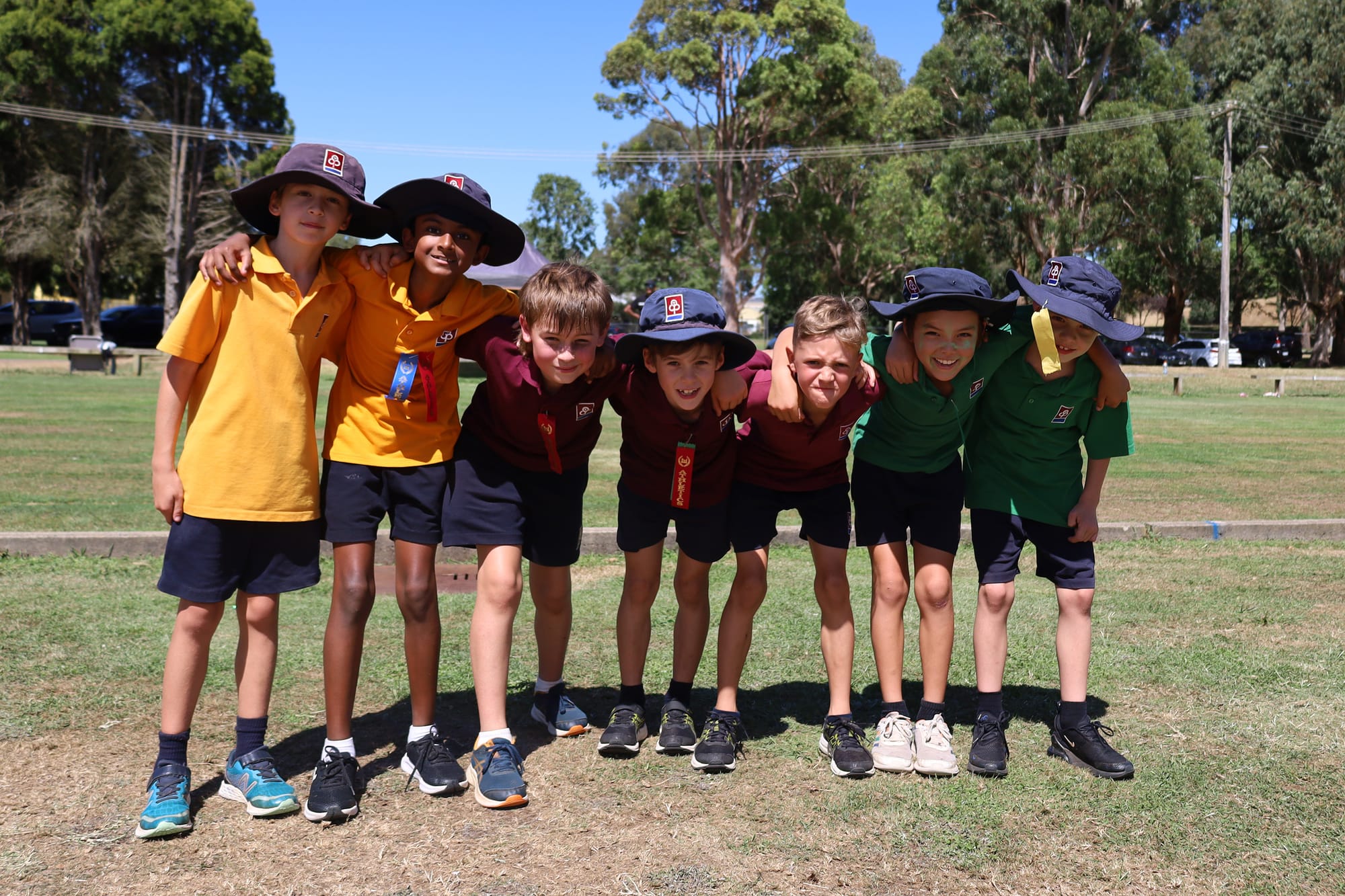 Year three students Alister Schreyer, Savi Amarasooriya, Victor Hill, Angus Sim, Hunter Rynberk, Curtis Fanningly and Charlie Jackson.