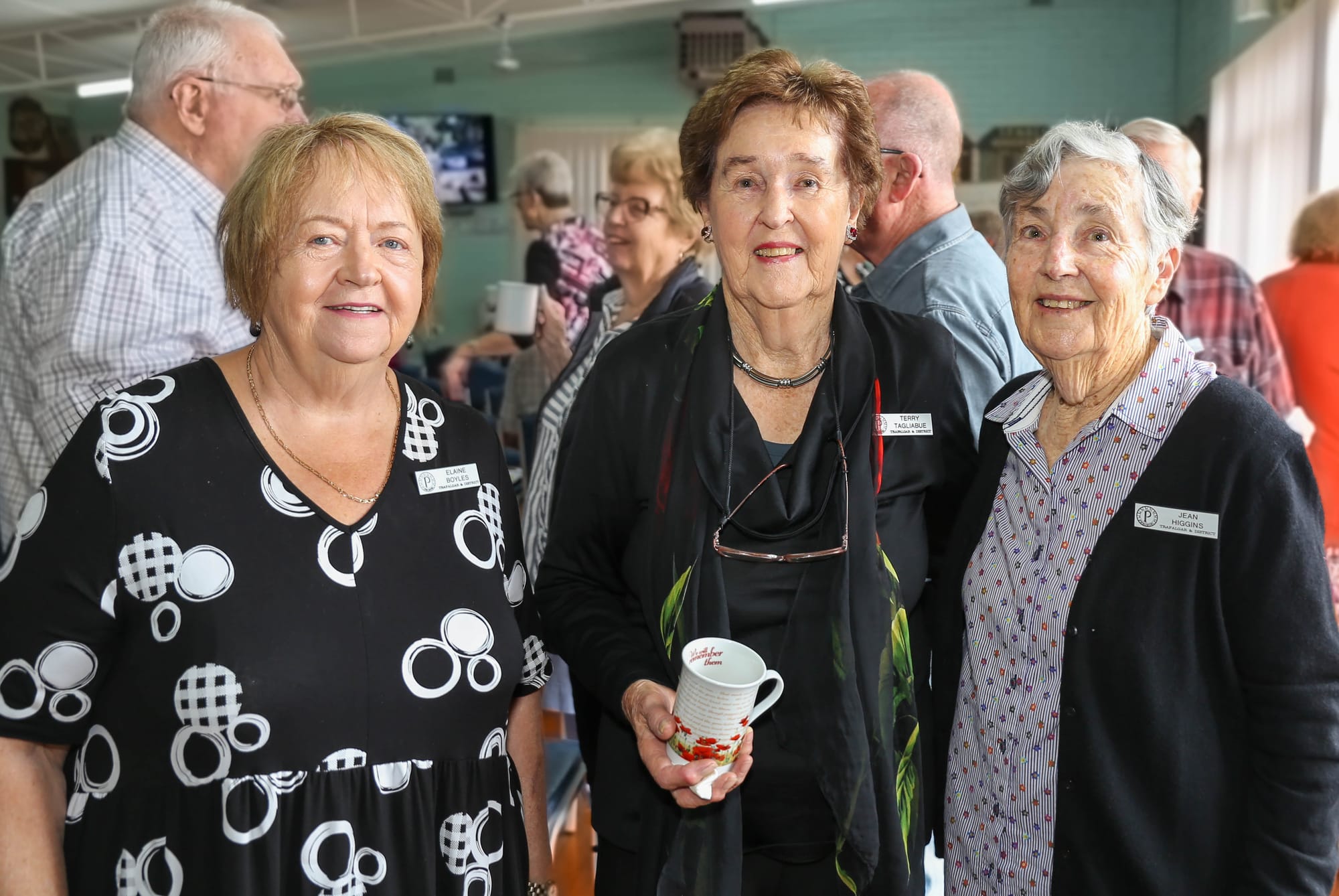 Elaine Boyles, Terry Tagliabue and Jean Higgins have a chat before the offical celebrations begin.