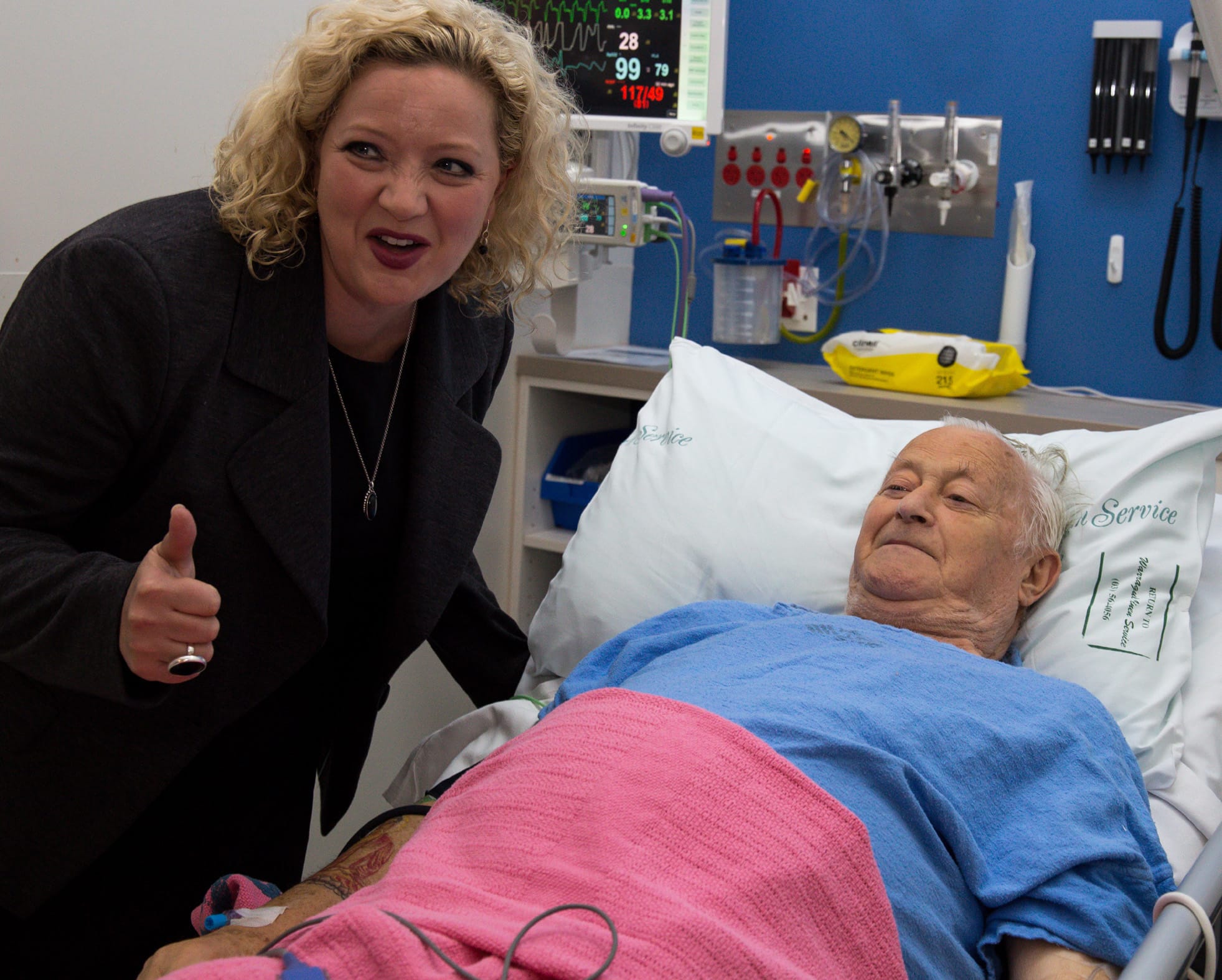 Hennessy visits hospital