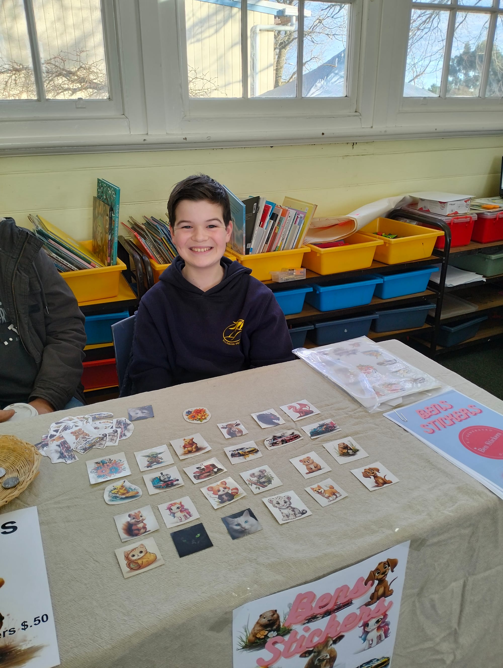 Ben Parsons, Grade 6 with his sticker business