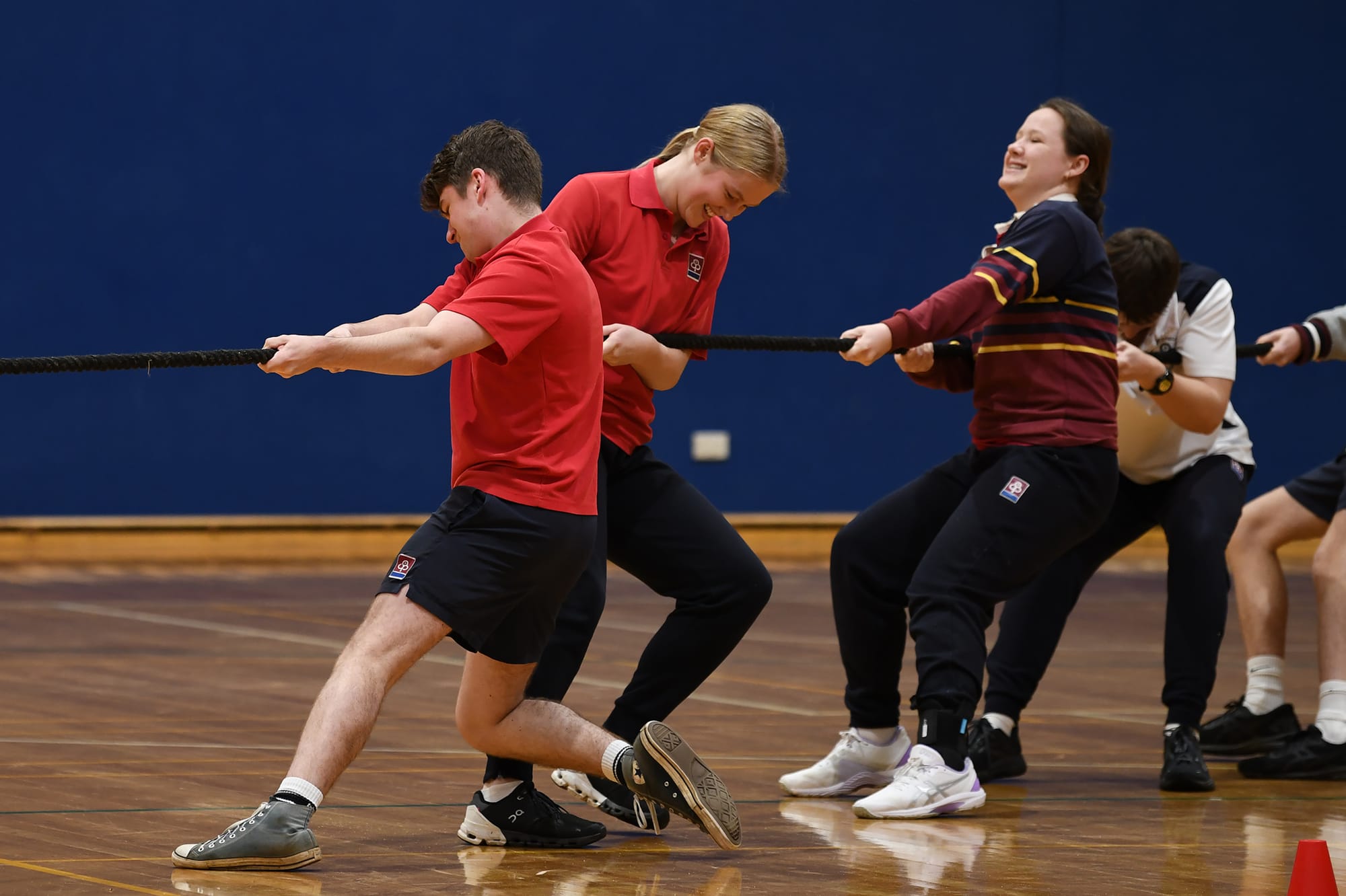 Putting in 100 per cent are Eamon Simcocks, Remy Ferguson and Emily Birks for Chisholm house.