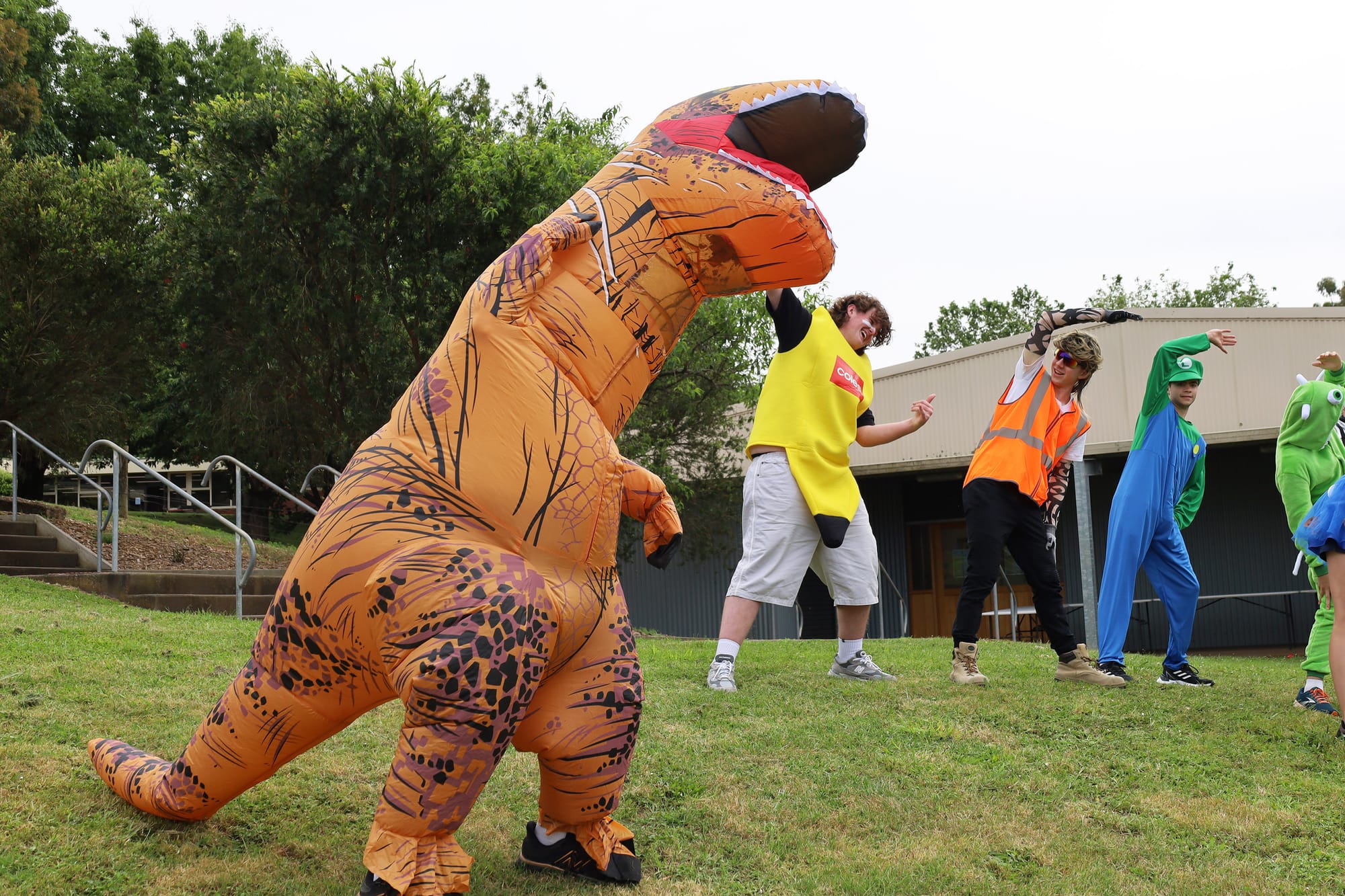 St Pauls staff and prefects rallying camaraderie amongst the students.
