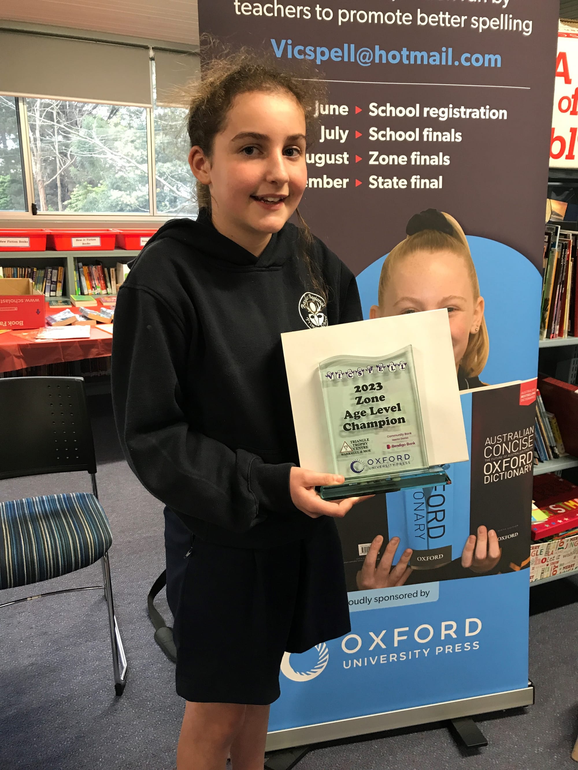 Winner of the grade six category, Mikaela Pascoe from Bayles Regional Primary School.