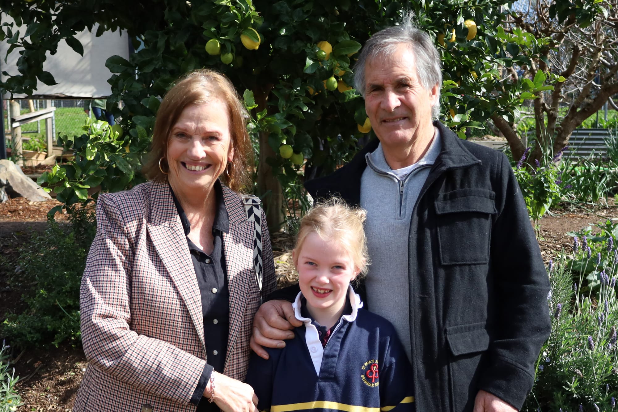 Above left: Jan and Peter Young celebrating Grandparents and Special Friends Day with Georgia Boraston.Above: Tom and Faye Malady with Saxon Cook.Left: Ian and Jean Sneddon in the Kitchen Garden with Noah and Maya McIntosh.