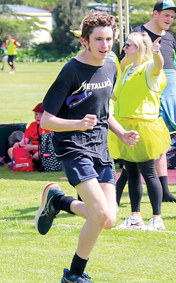 Seth approaches the finish line.