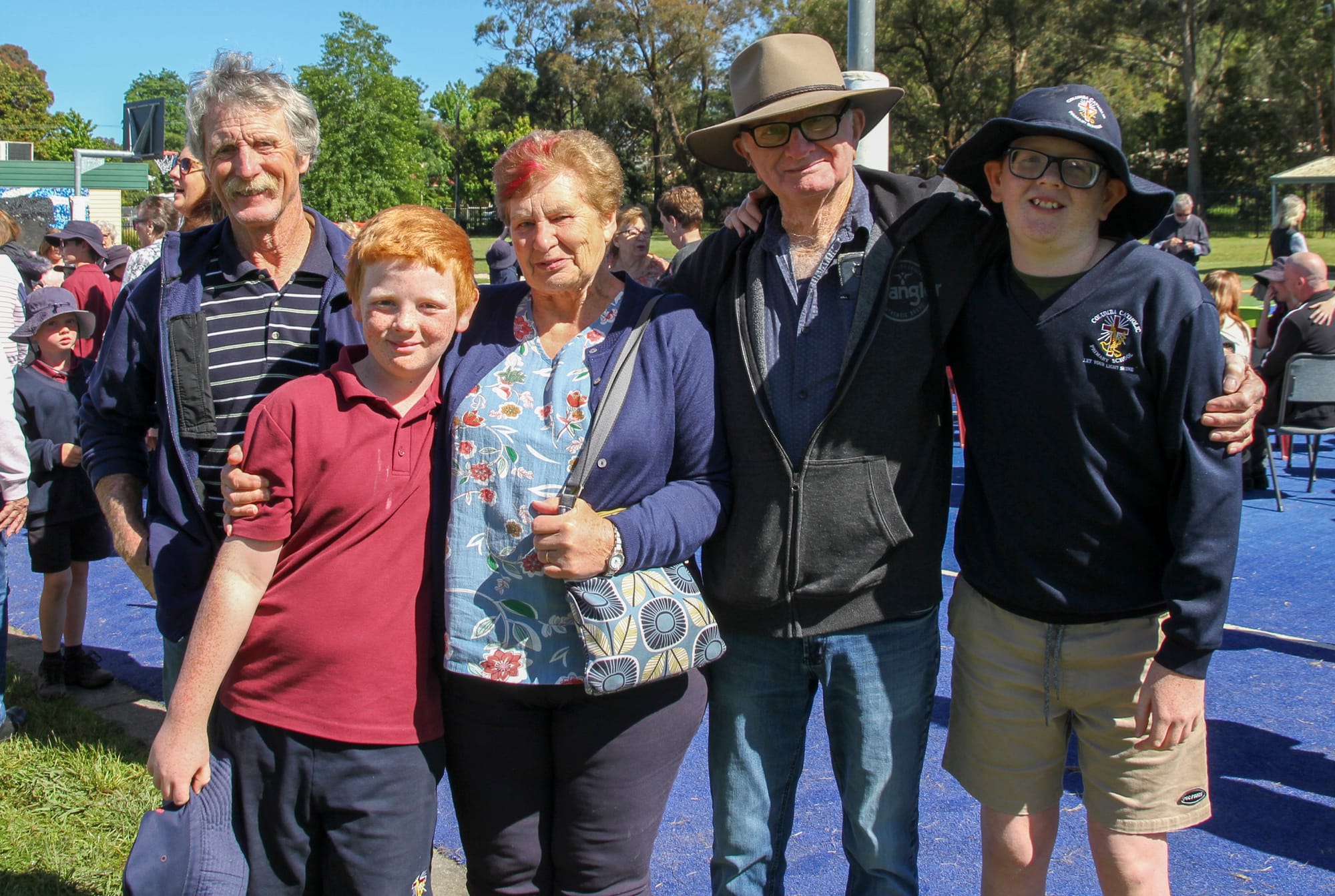 from left Peter Giblin, Beau Giblin, Barb Giblin, Joe Swyndle and Rhys Giblin