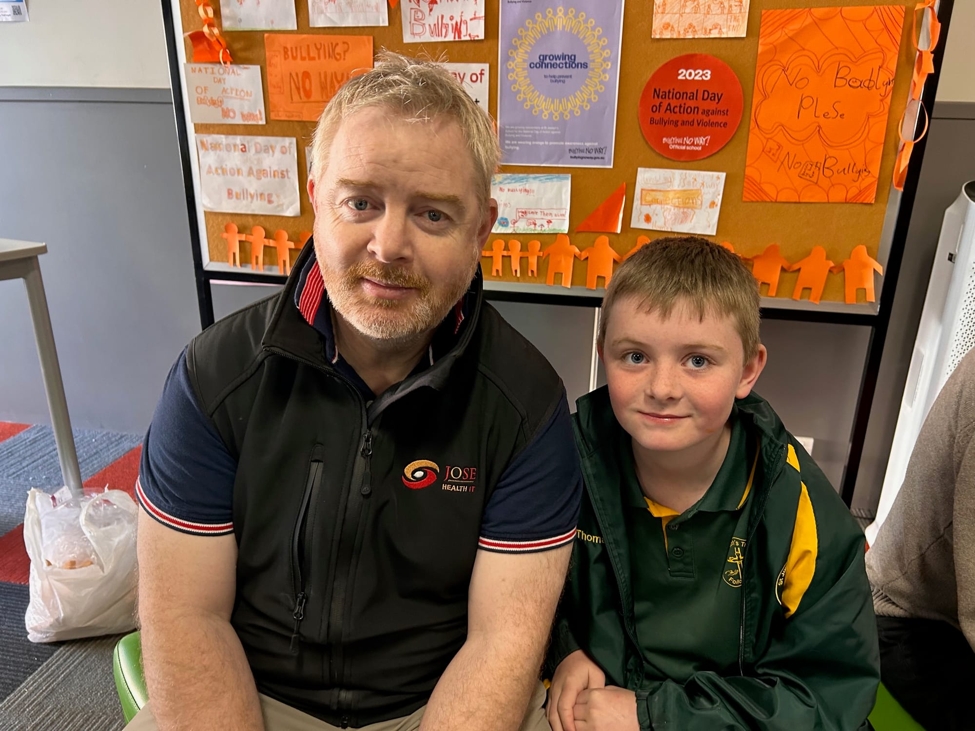Brendan and Thomas Kennedy enjoy time together at school.