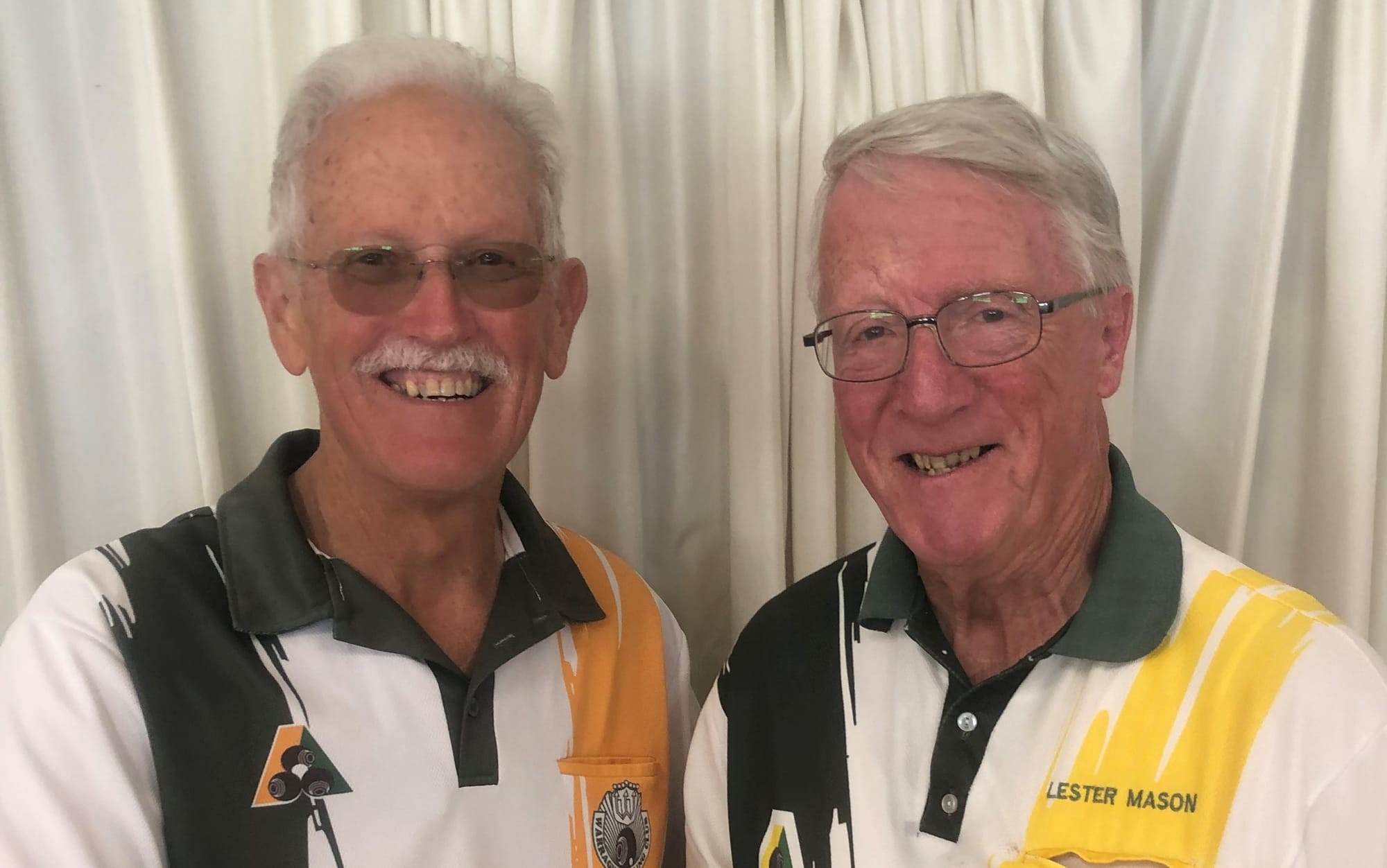 Warragul Bowling Club drawn pairs champions David Ferguson (left) and Lester Mason.