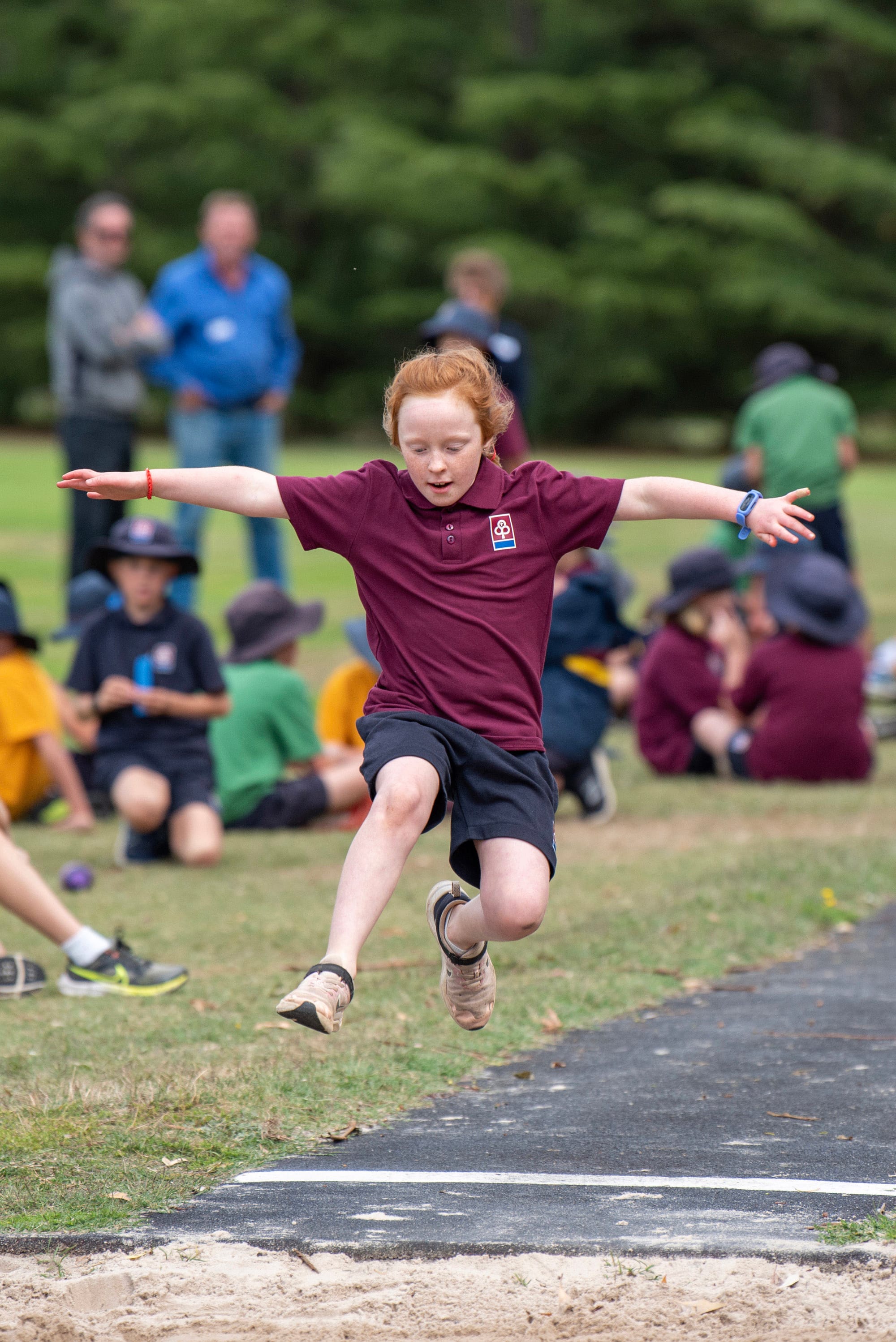 Lucy Miklosvary prepares to balance her long jump.
