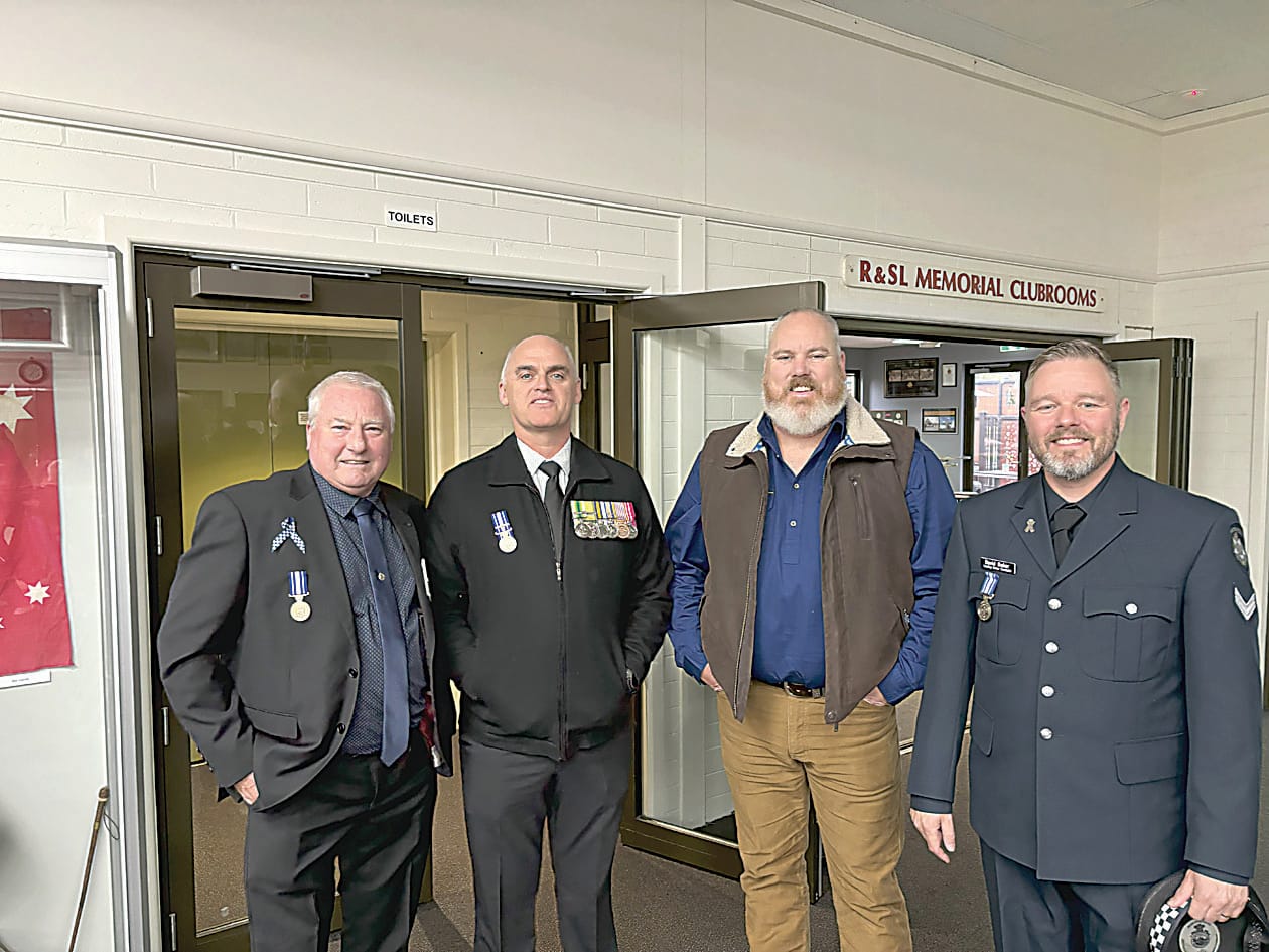 At the National Police Remembrance Day service are (from left) Paul Turner (retired), detective senior sergeant Rod Finlay, Richard Kelly and senior constable Dave Baker.