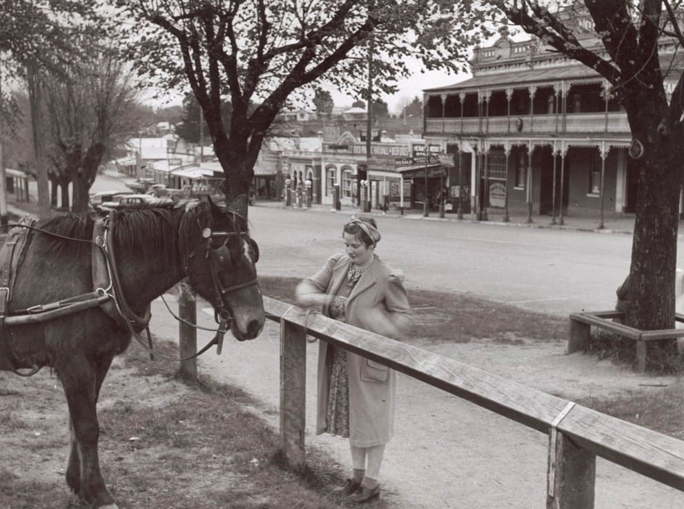 Snapshot of the past: young lady and her horse