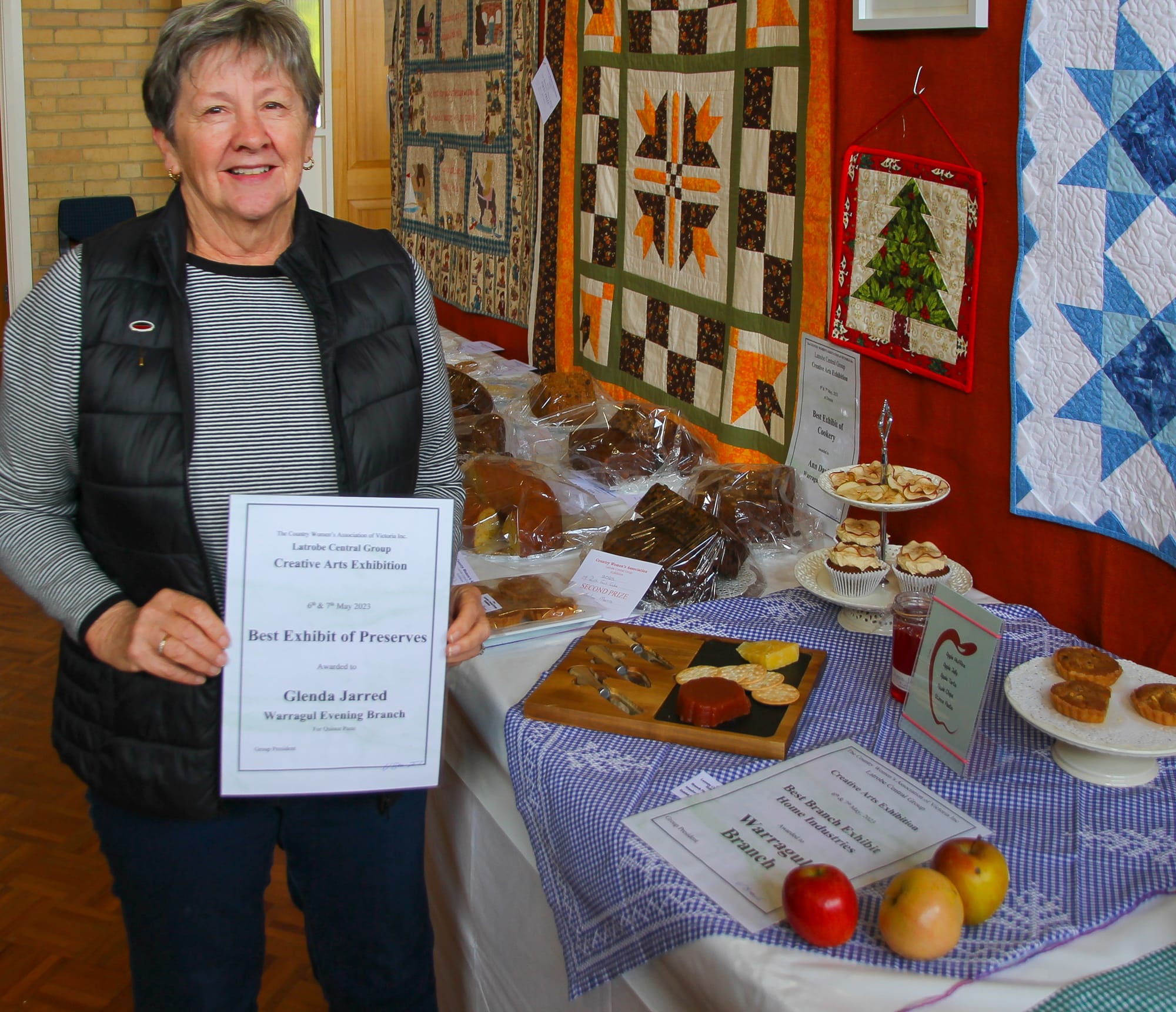 Glenda Jarred Winner of BEST EXHIBIT OF PRESERVES