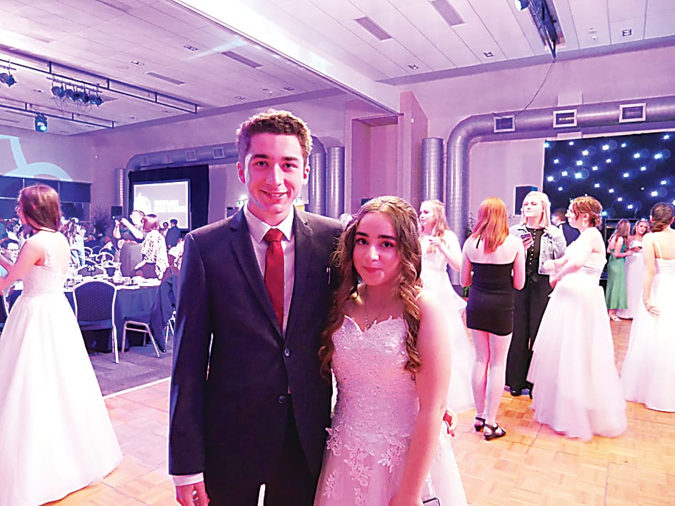 Debutant Jade Vosper (right) shared her special dance with her brother Clarence.