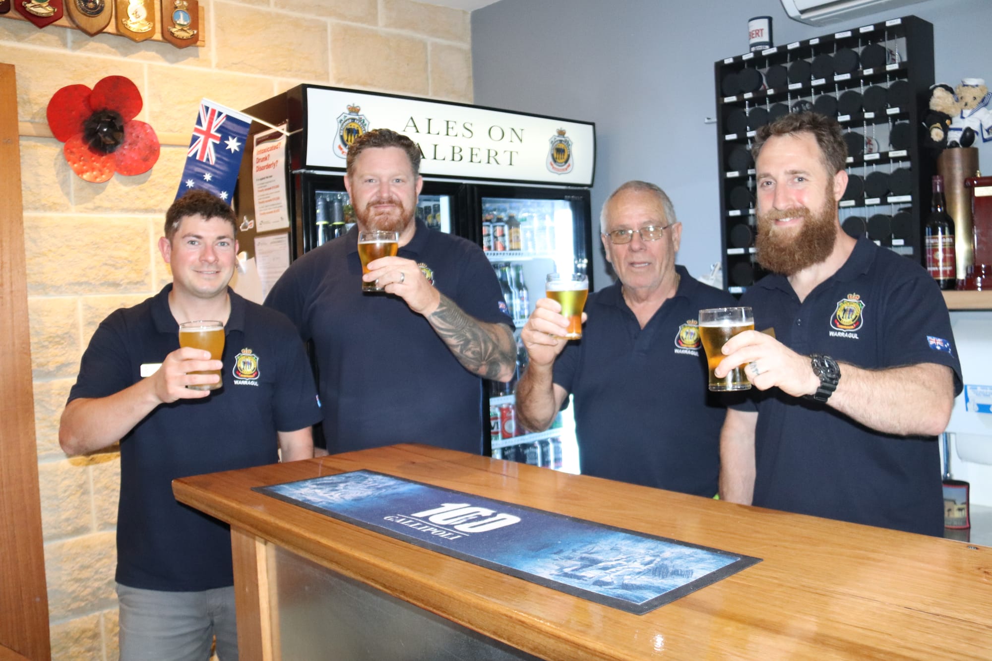 DECEMBER: Toasting the new brew at Warragul RSL's Ales on Albert are (from left) Dave Harrison, president Ben Vahland, Mike Latimer and Damien Sgarbossa.