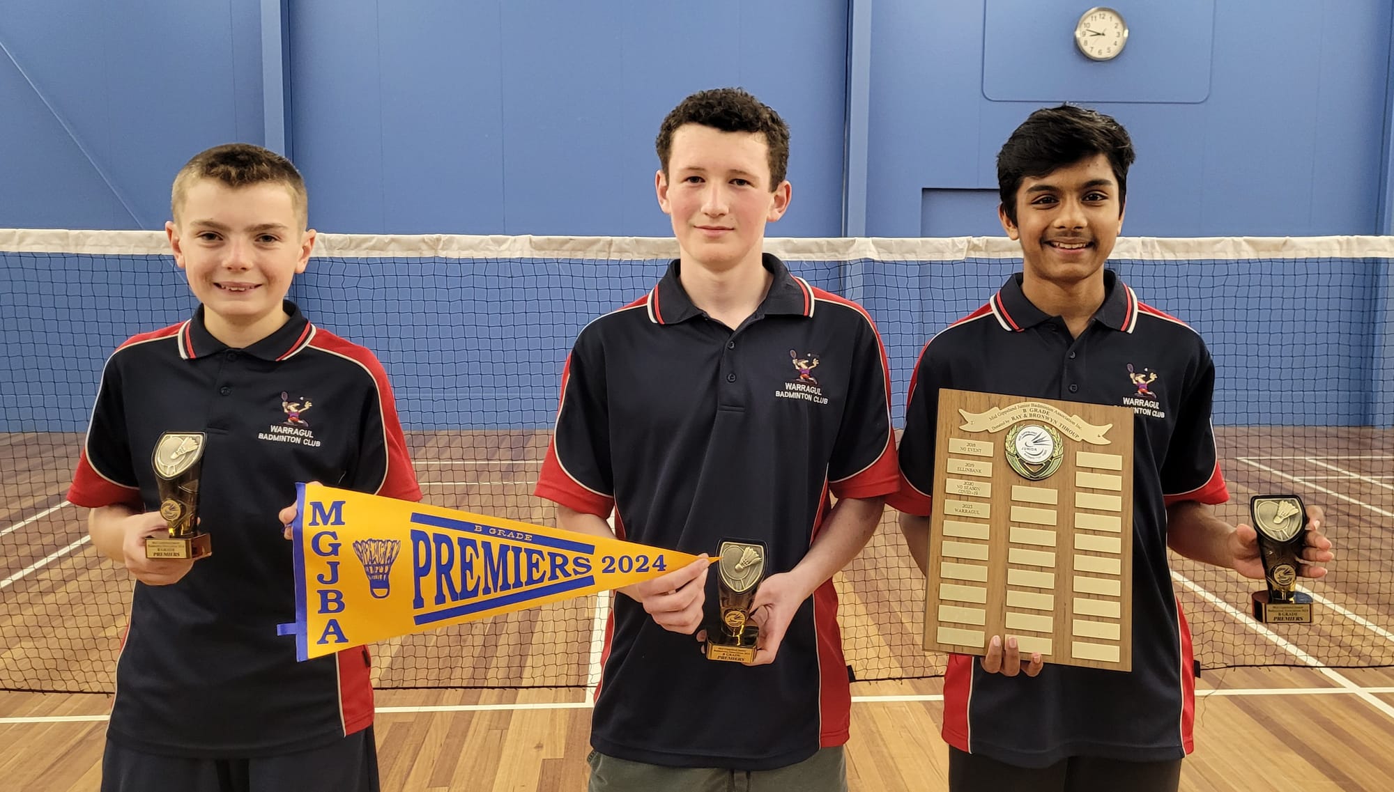 L to R B grade winners Seth Huntingford, Harley Board, Param Shah