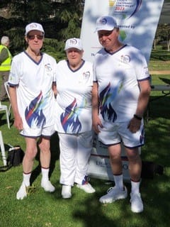 Central Gippsland Legacy members about to take part in the centenary torch relay on its leg at Sale were, from left, Ron Clark, Gayle George and president Neville Cousins.