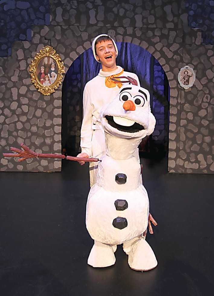 A magic snowman who dreams of summer, Kaelan Lowe did an incredible job portraying Olaf.