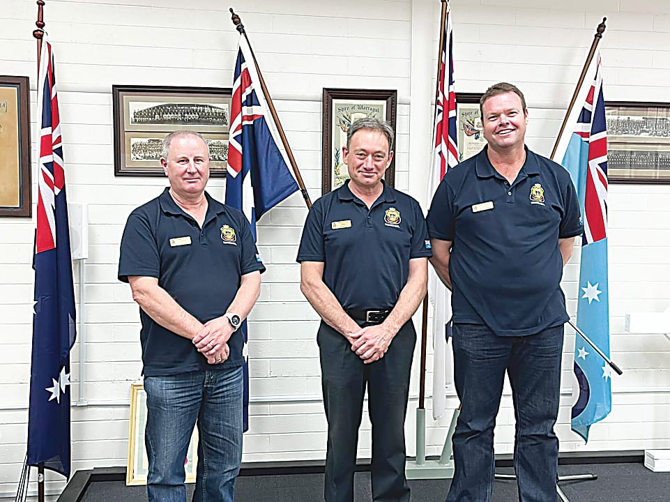 Simon Bloink from Fire Rescue Victoria, Army and Victoria Police veteran Brett Kersten and Army veteran David Trippier