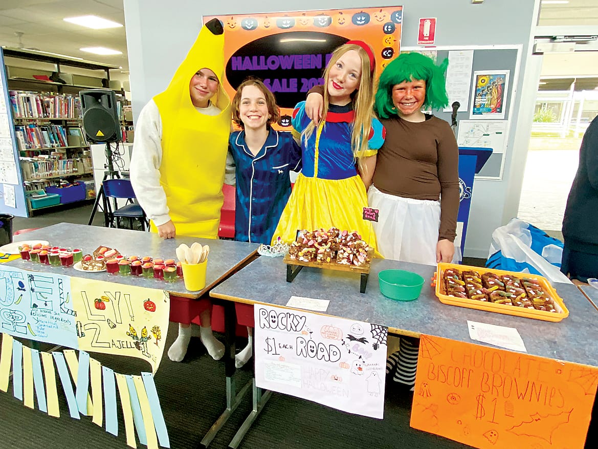 Jelly, rocky road and brownies all took on a spooky twist at this stall where treats were being sold by Eden, Emma, Lily and Stella.