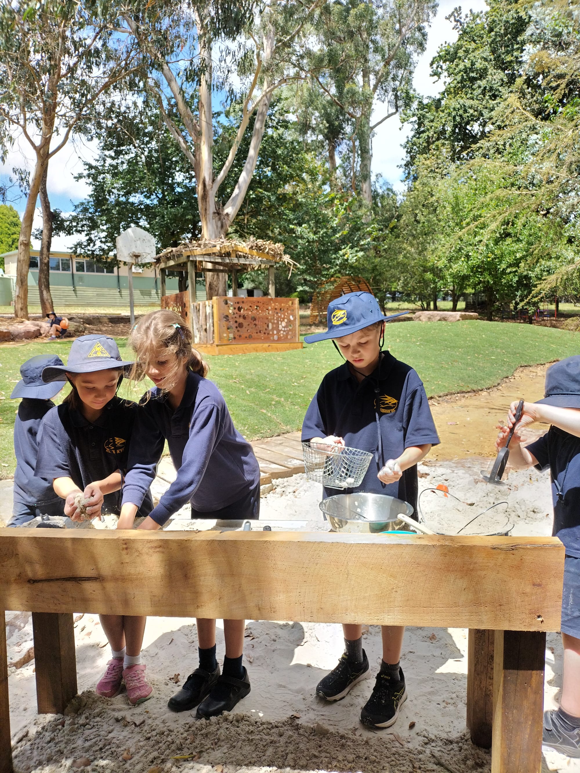 Willow Gonzalez, Eden Conroy and Kelly Rippon cook up a storm in the new sandpit.