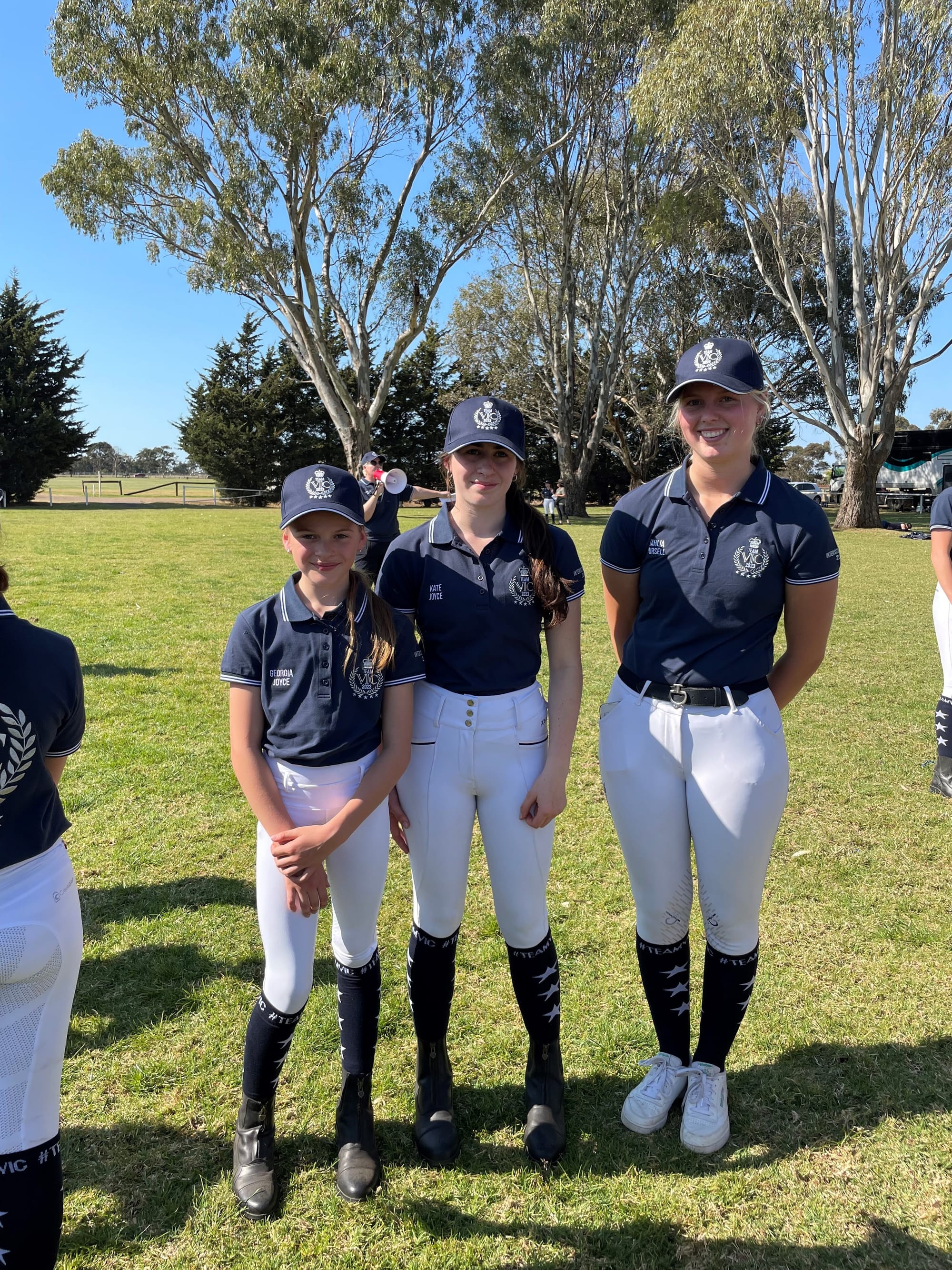 The St Paul's Australian Interschool Equestrian Championship competitors Georgia Joyce, Kate Joyce and Tahlia Pursell.