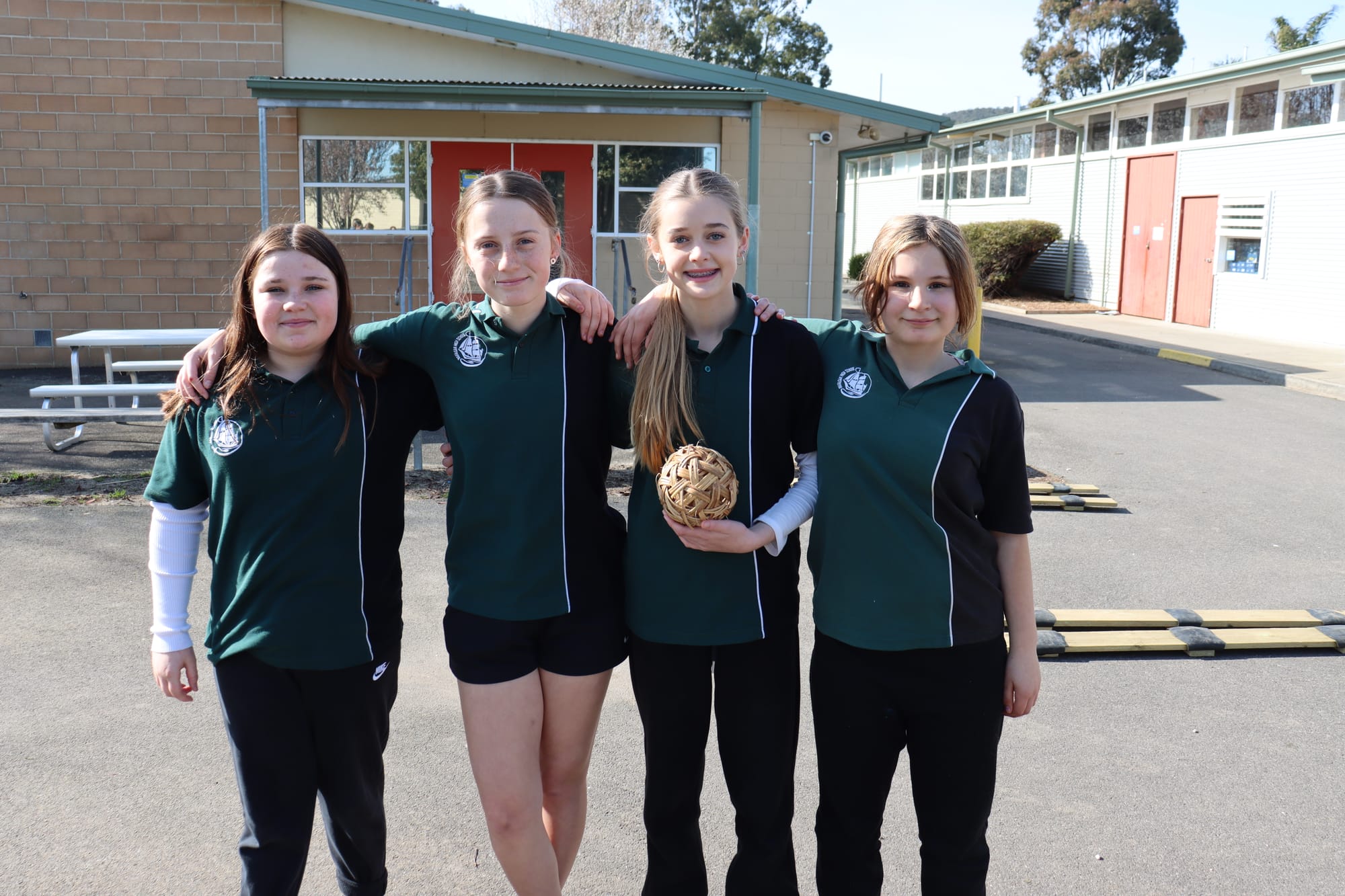 Year 8 Trafalgar High students Payton Carrick, Lilly Gooding, Maya Robinson and Skye Moles