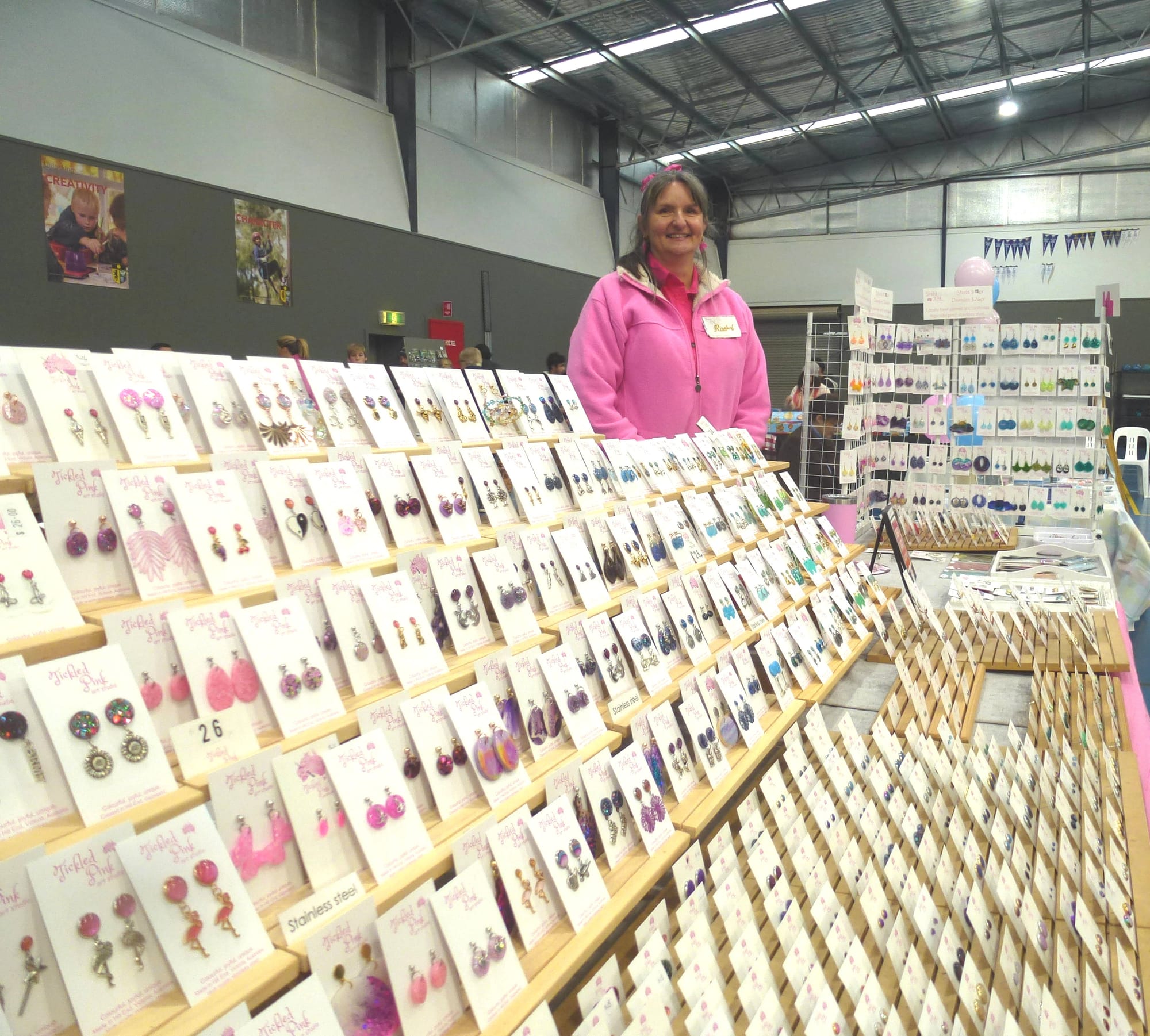 Rachel Cochrane of Hill End with her variety of handmade 