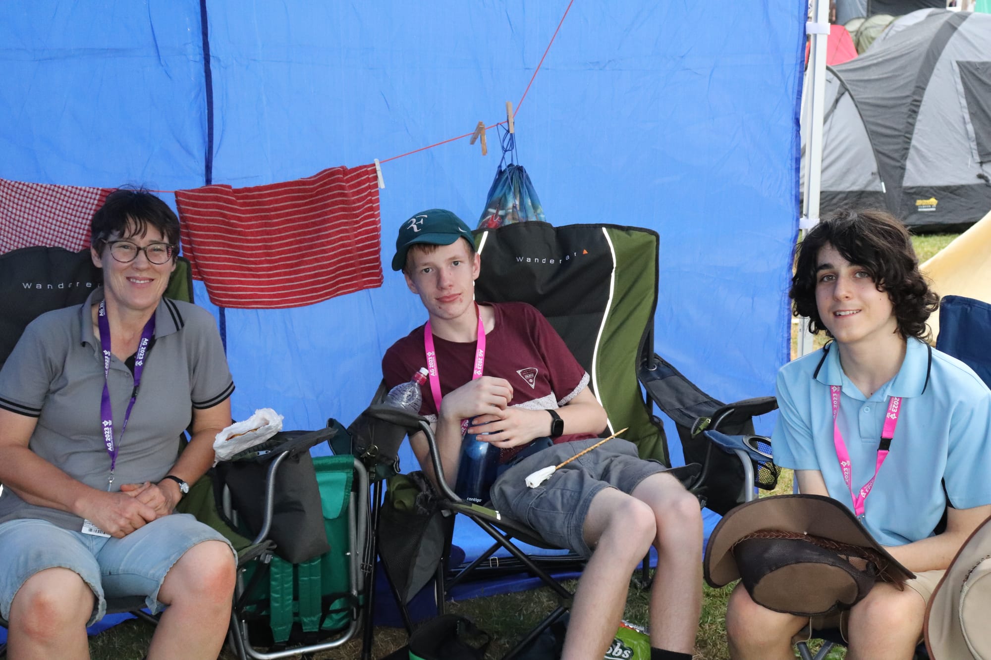 Venturer leader Jane Sultana with Leon Tilsley and Liam Sultana of 1st Newborough Venturer unit.