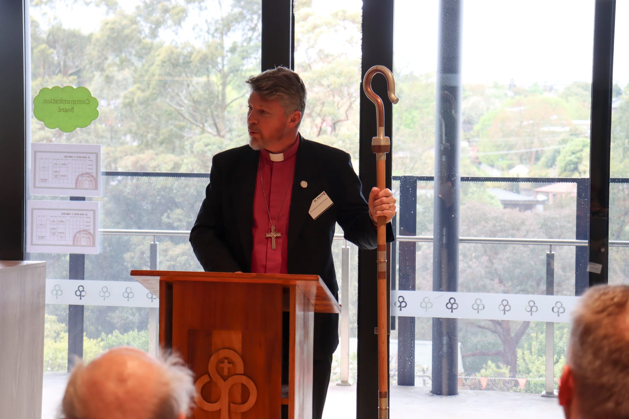Bishop of Gippsland Richard Treloar addresses the audience as part of the opening ceremony.