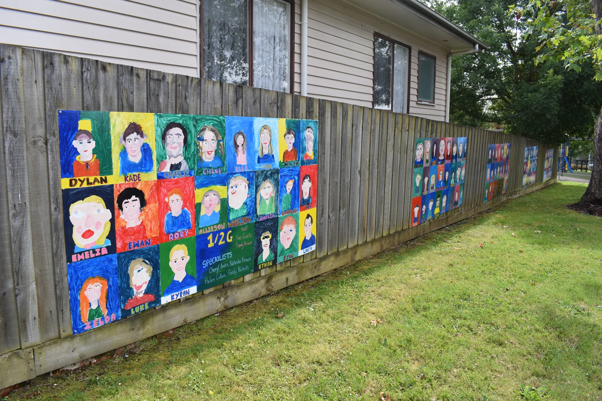The murals line the fence at Neerim South Primary School - a colour addition to the school yard.