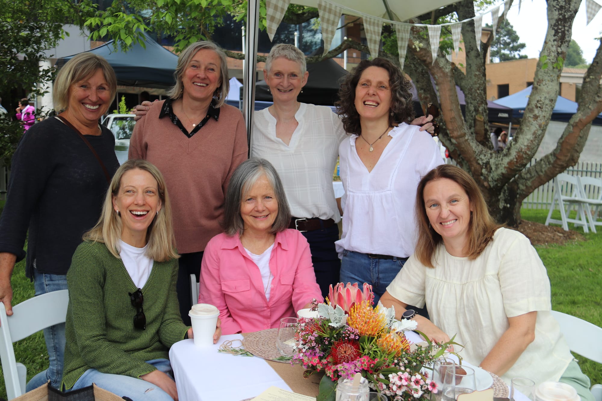 Saturday morning brunch at the Warragul Farmers Market was a great opportunity for friends to catch-up including (back) Pam Kiss, Kath Stephenson, Carolyn Turner, Kaylene Chaproniere, (front) Kate Prestidge, Vicki Bell and Leanne Coupland.