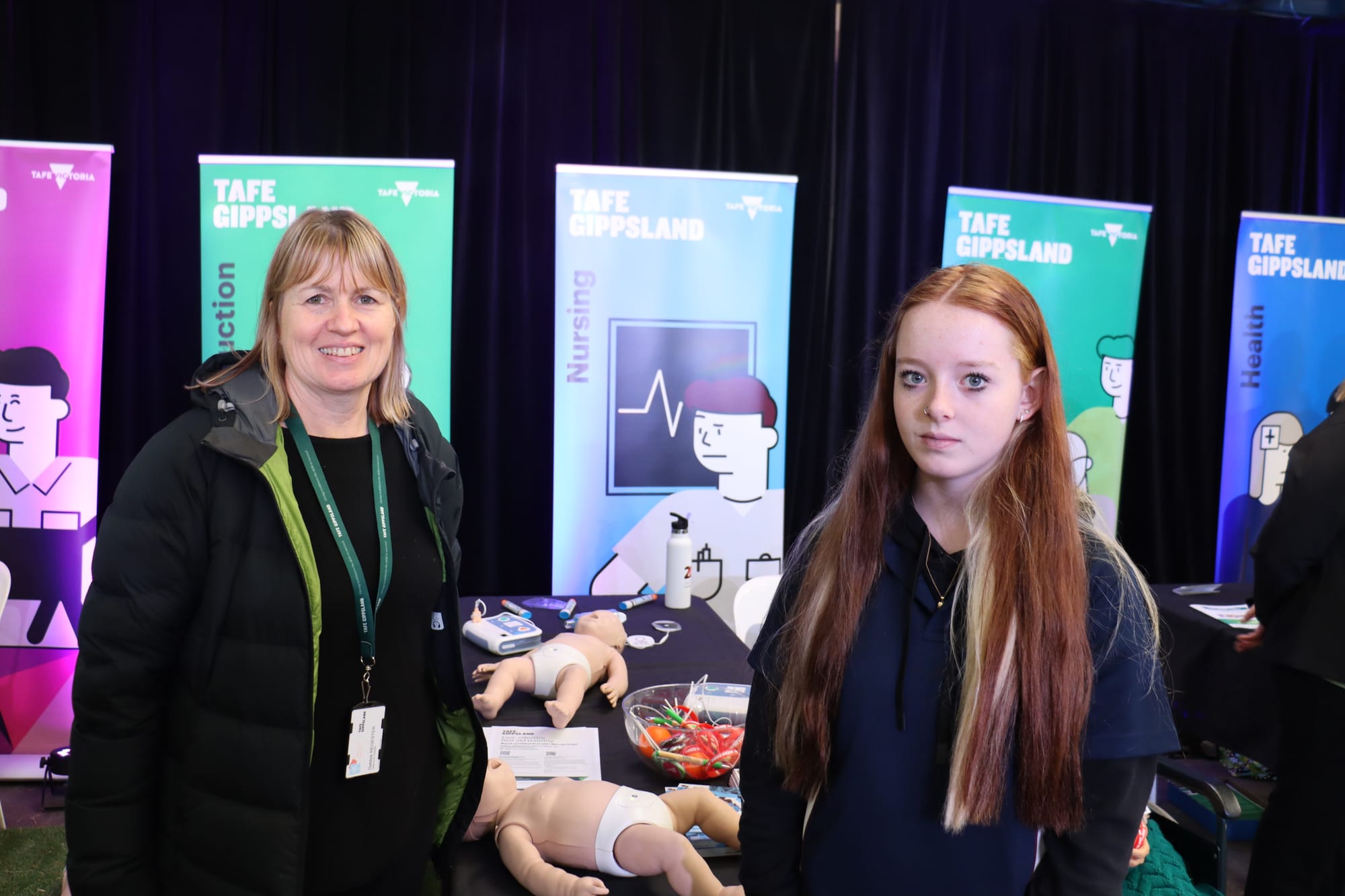 Tafe Gippsland representative Debbie Regester with Warragul Regional College student Chelsea Ballantyne