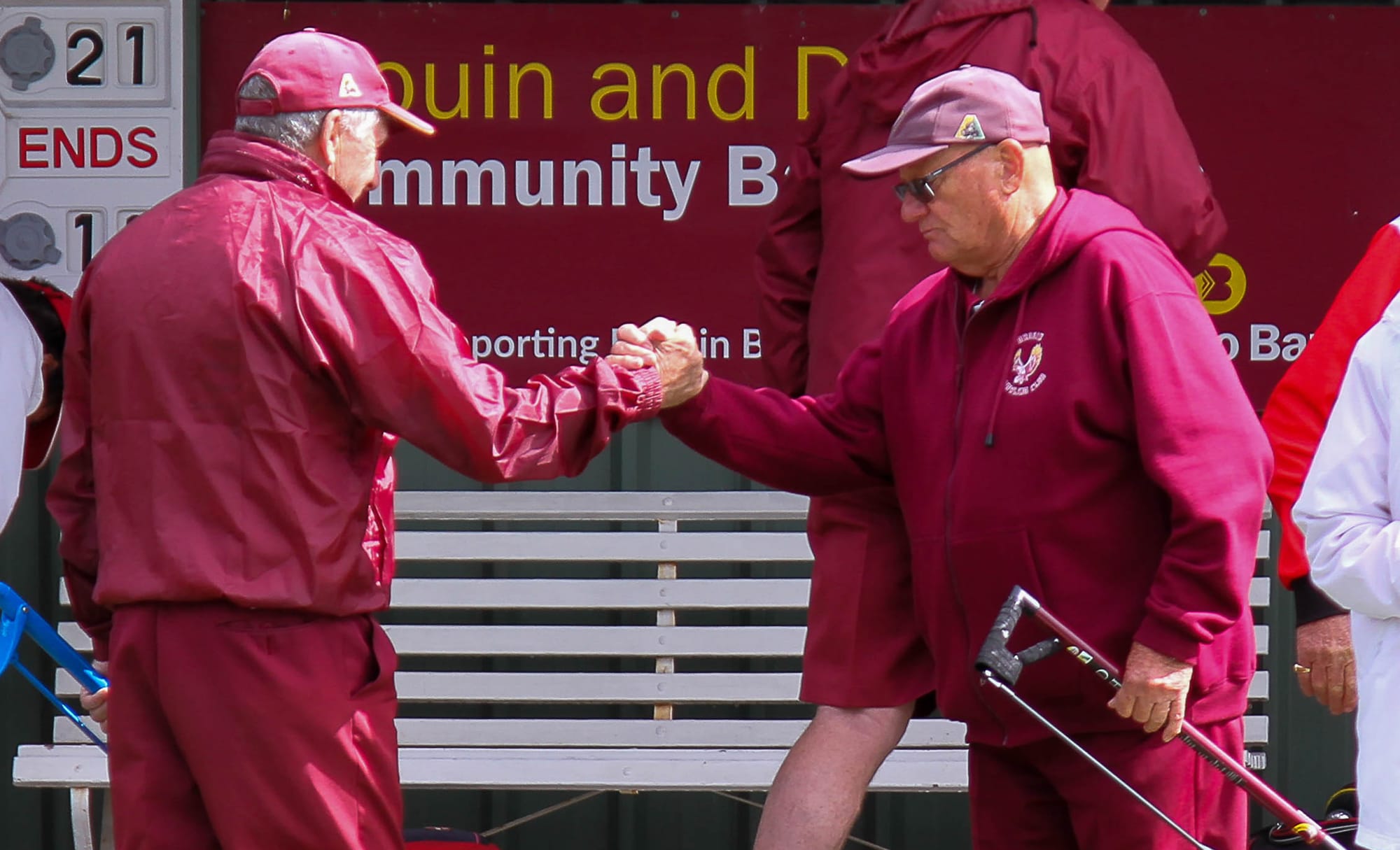 Drouin sitting on top of ladder