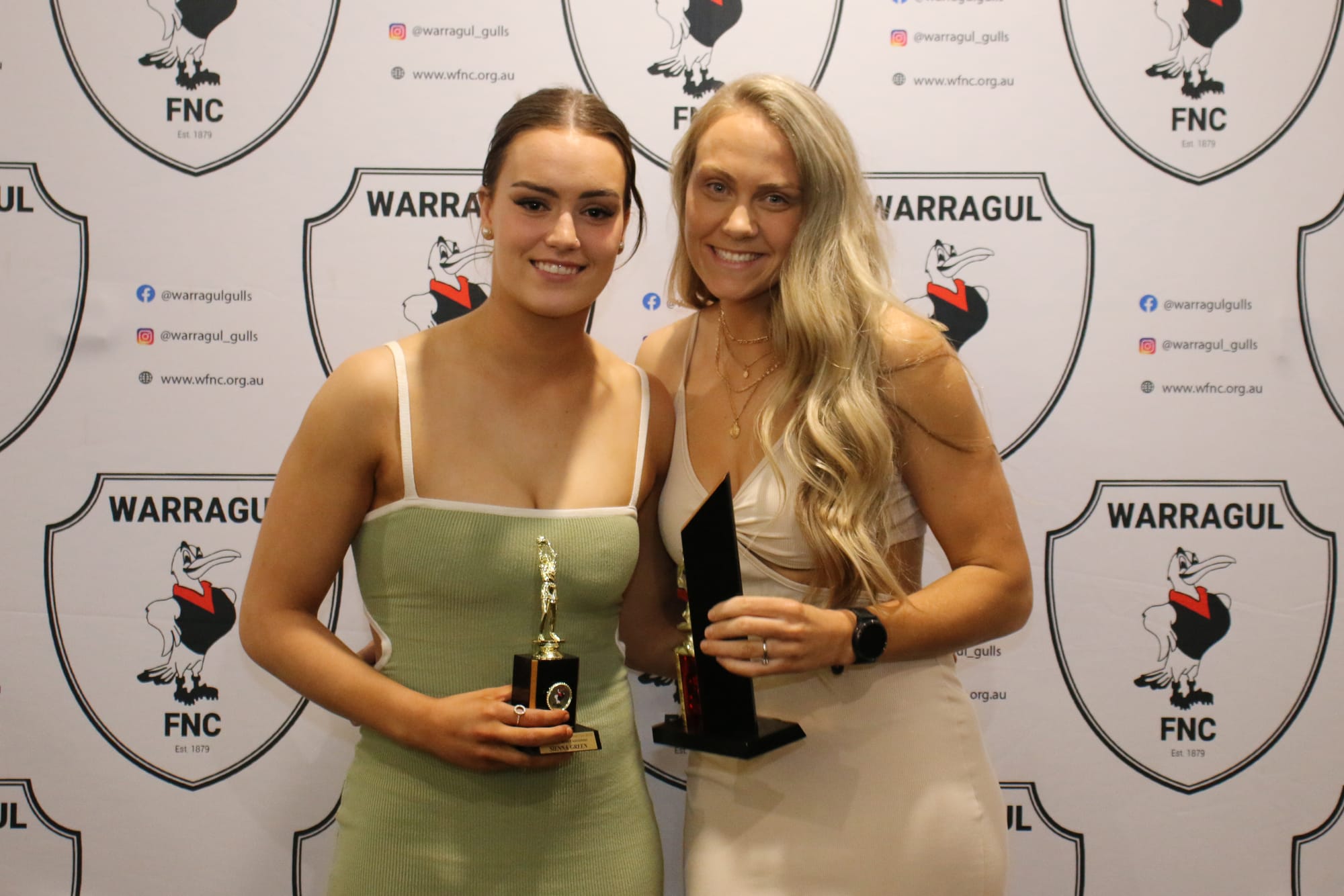 A grade netball award winners most consistent Sienna Green (left) and best and fairest Renee Cook. Absent: runner-up best and fairest Jaime Rollinson.
