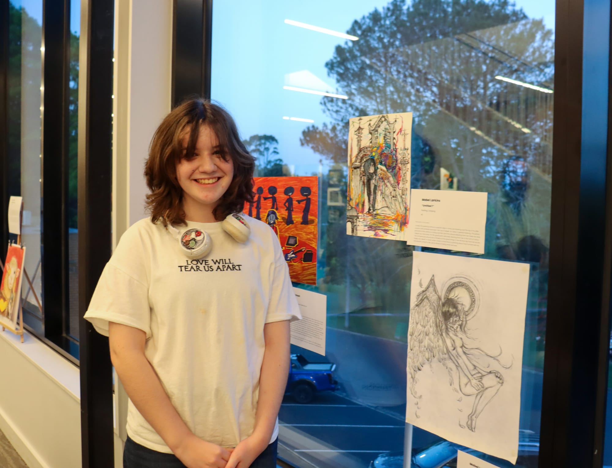 Mabel Larkins was excited to see her artwork on display at the WGAC.