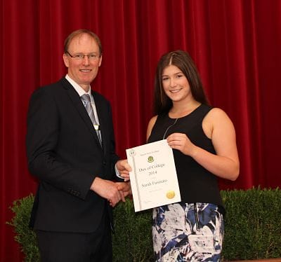 Sarah receives dux certificate