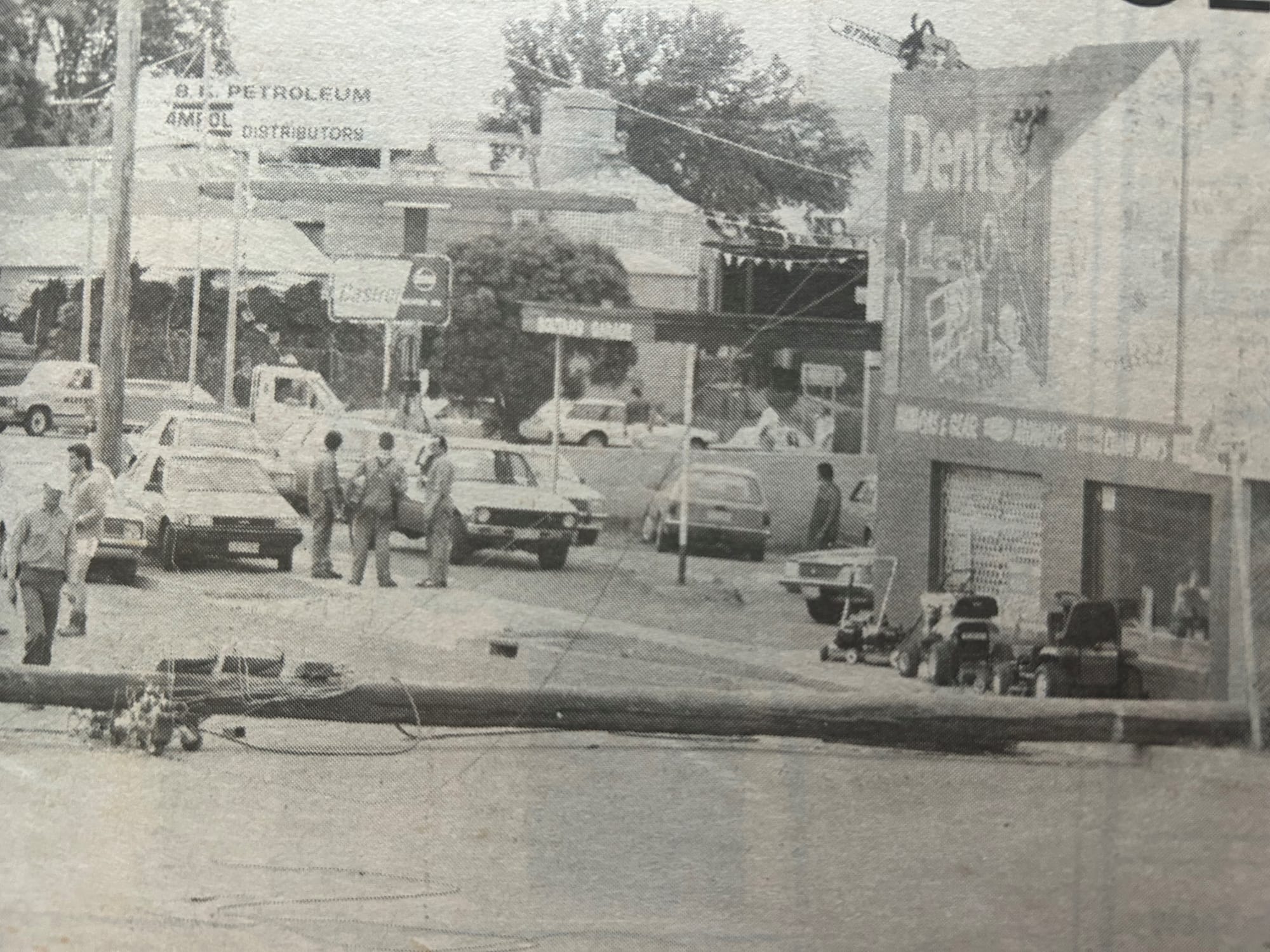 Snapshot of the past - pole fallen across Alfred St