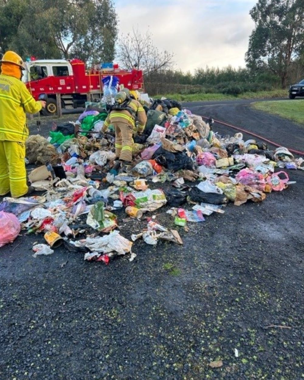 Fire on garbage truck post image