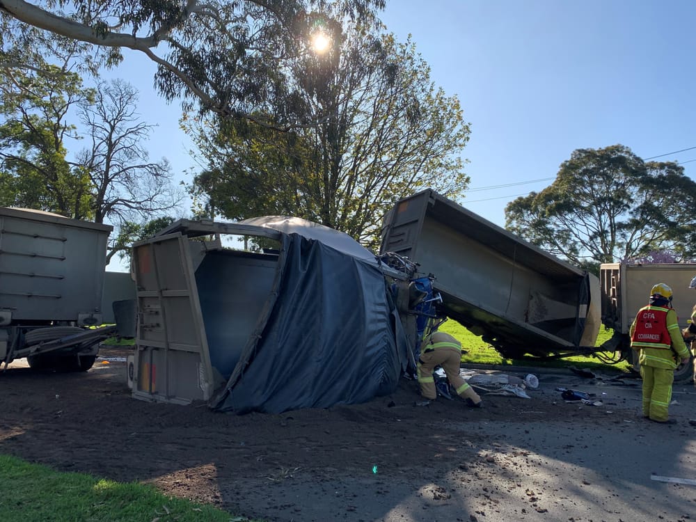 Trafalgar truck crash post image