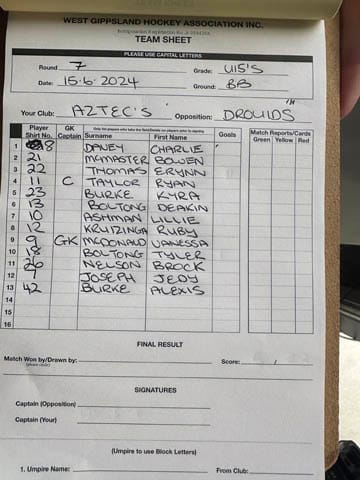 Hockey WGHA (U15's) - Drouids Vs. Aztecs - 15.06.2024 post image