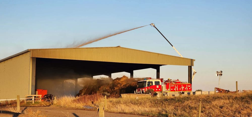 60 units work on hay shed fire post image
