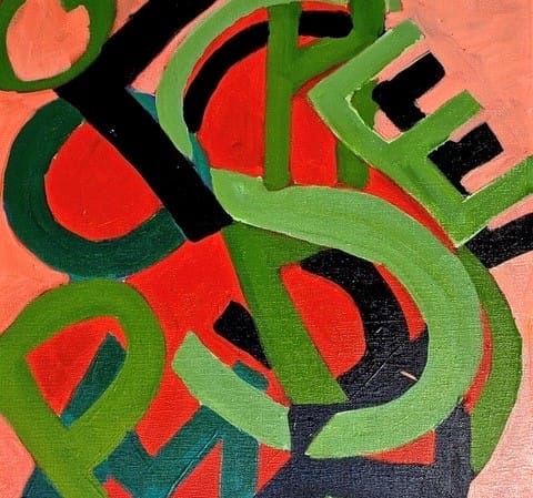 Words collapsing into art post image